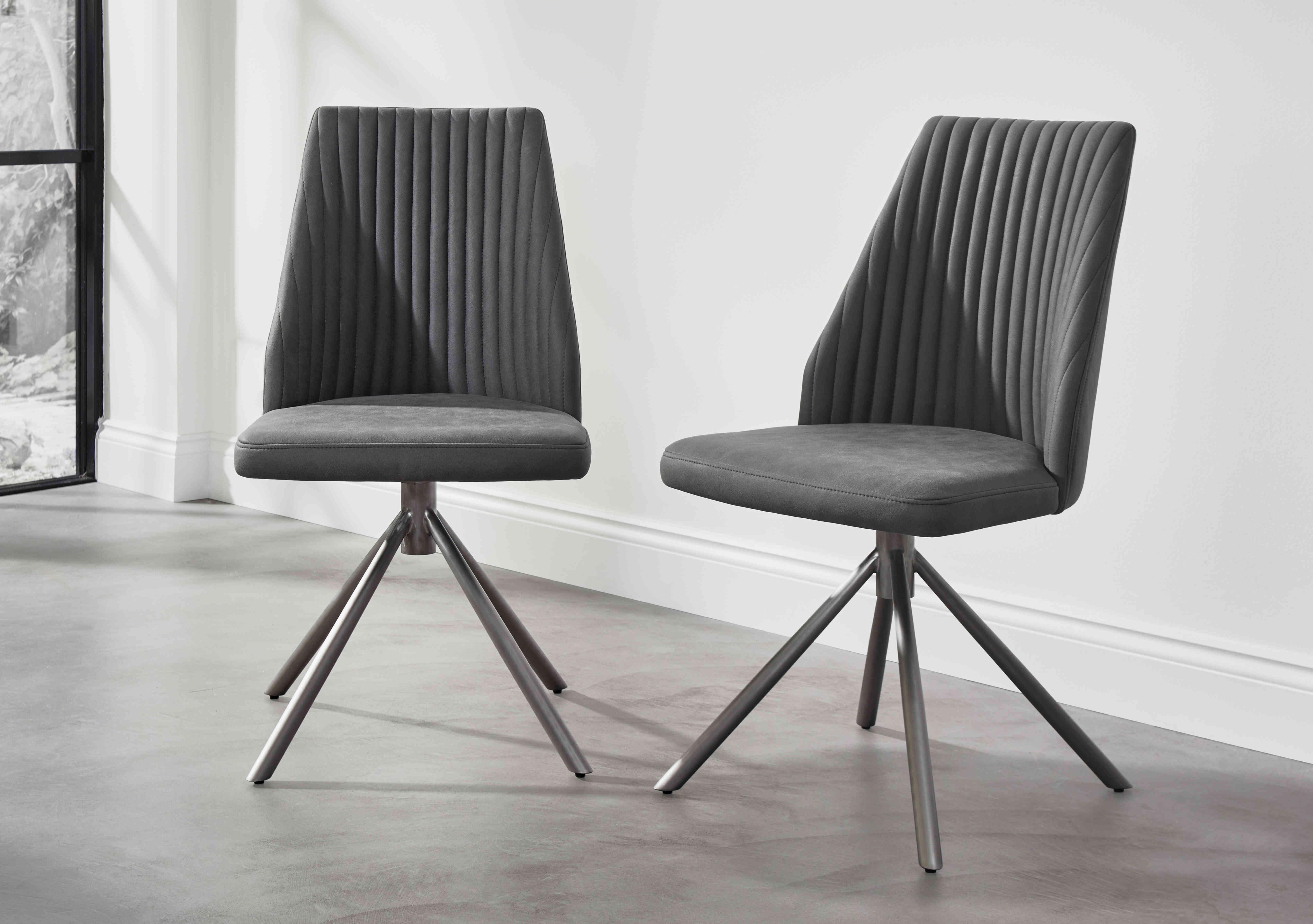 Grigio Pair of Swivel Dining Chairs in  on Furniture Village