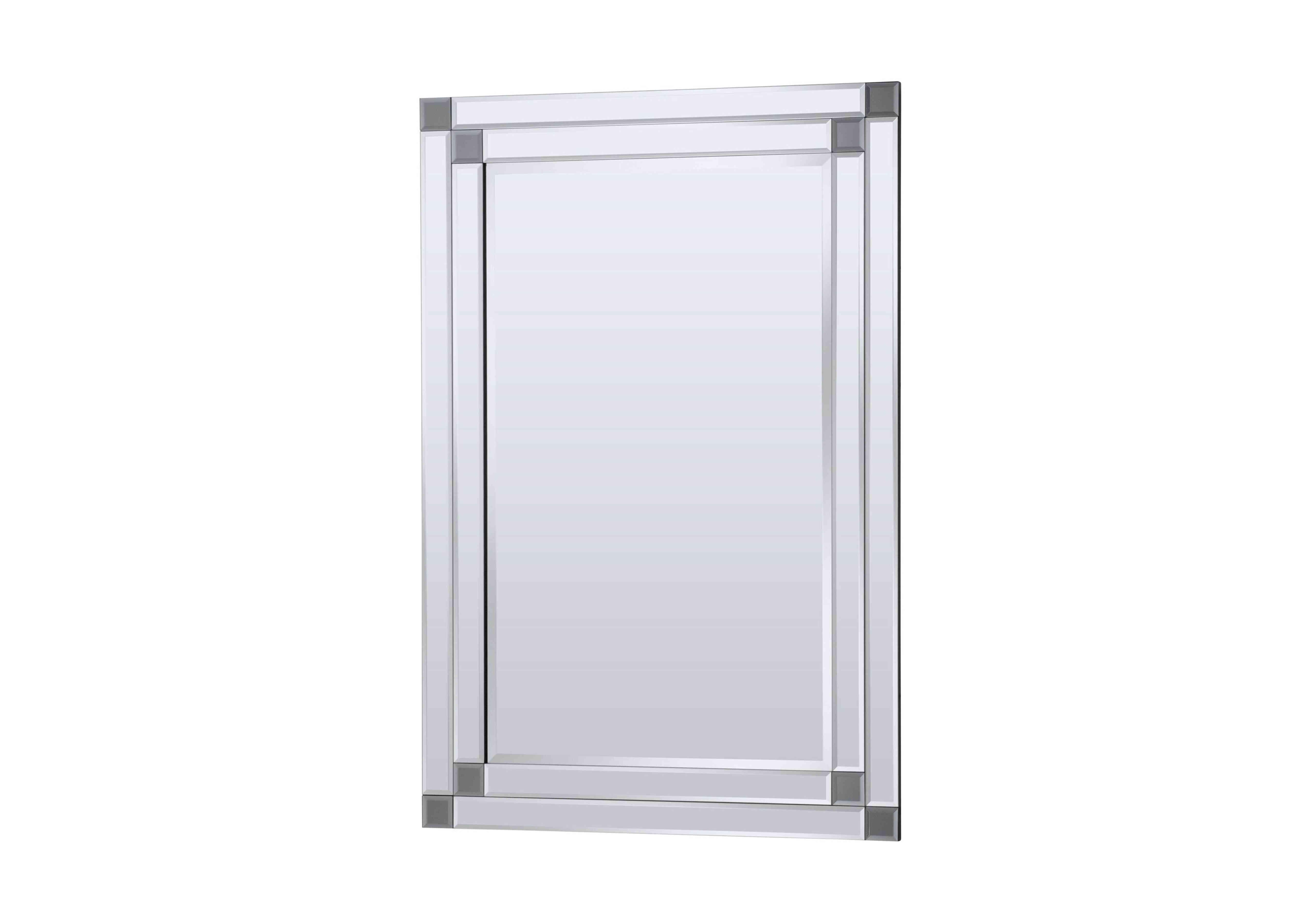 Grey Corner Detail Rectangle Mirror in  on Furniture Village