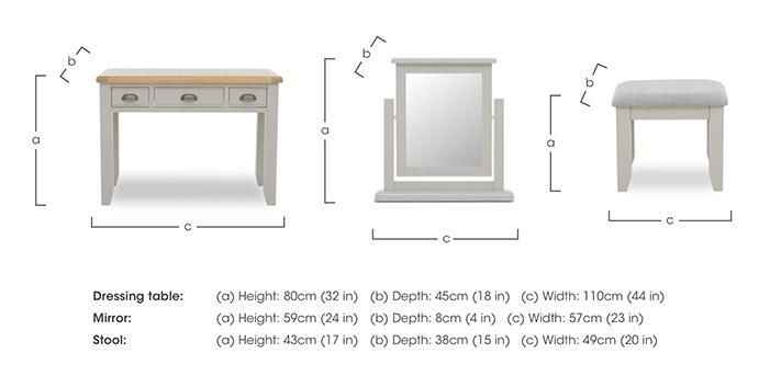 Hartley Dressing Table with Mirror and Stool in  on Furniture Village