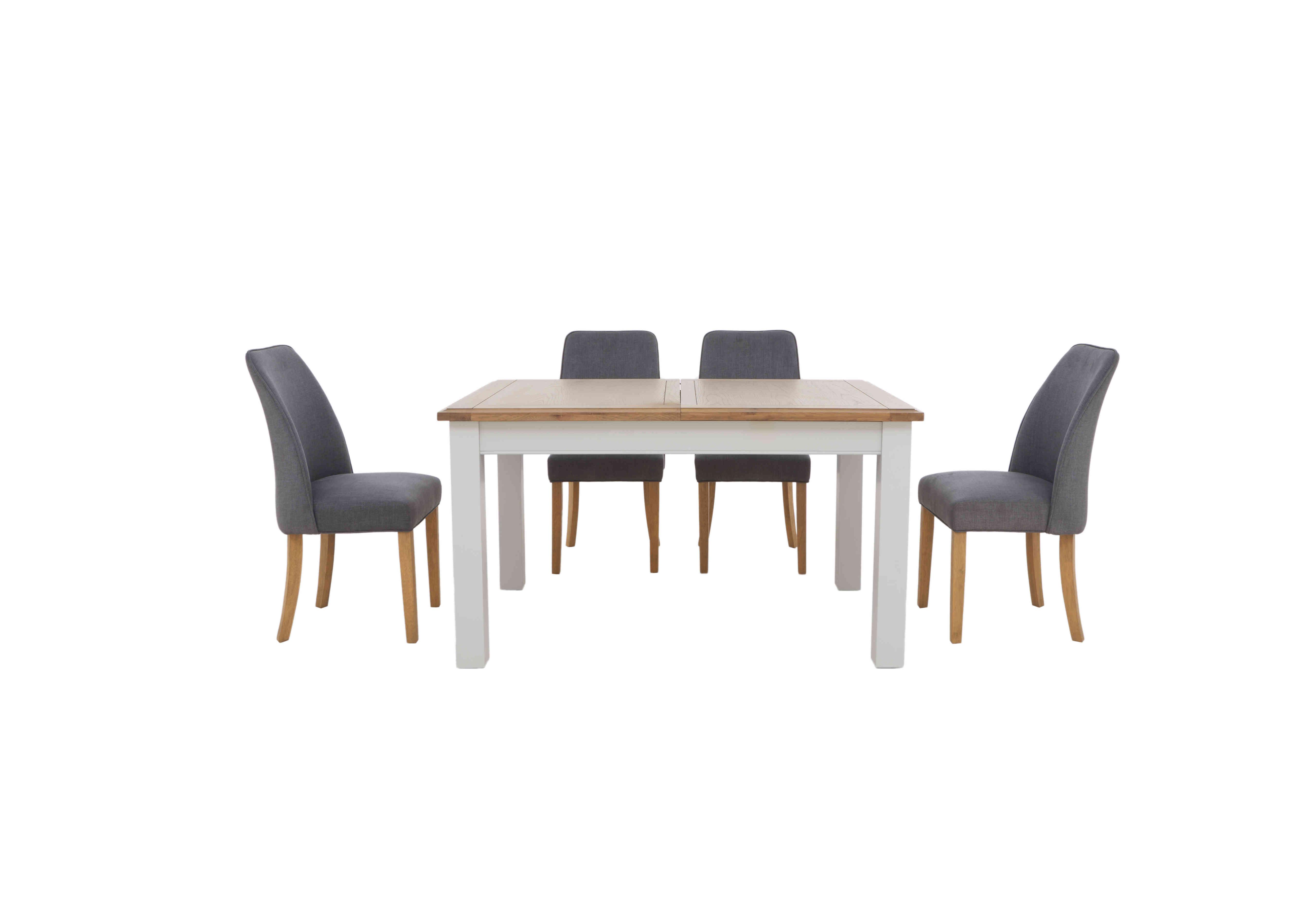 Hamilton Rectangular Extending Dining Table and 4 Fabric Dining Chairs