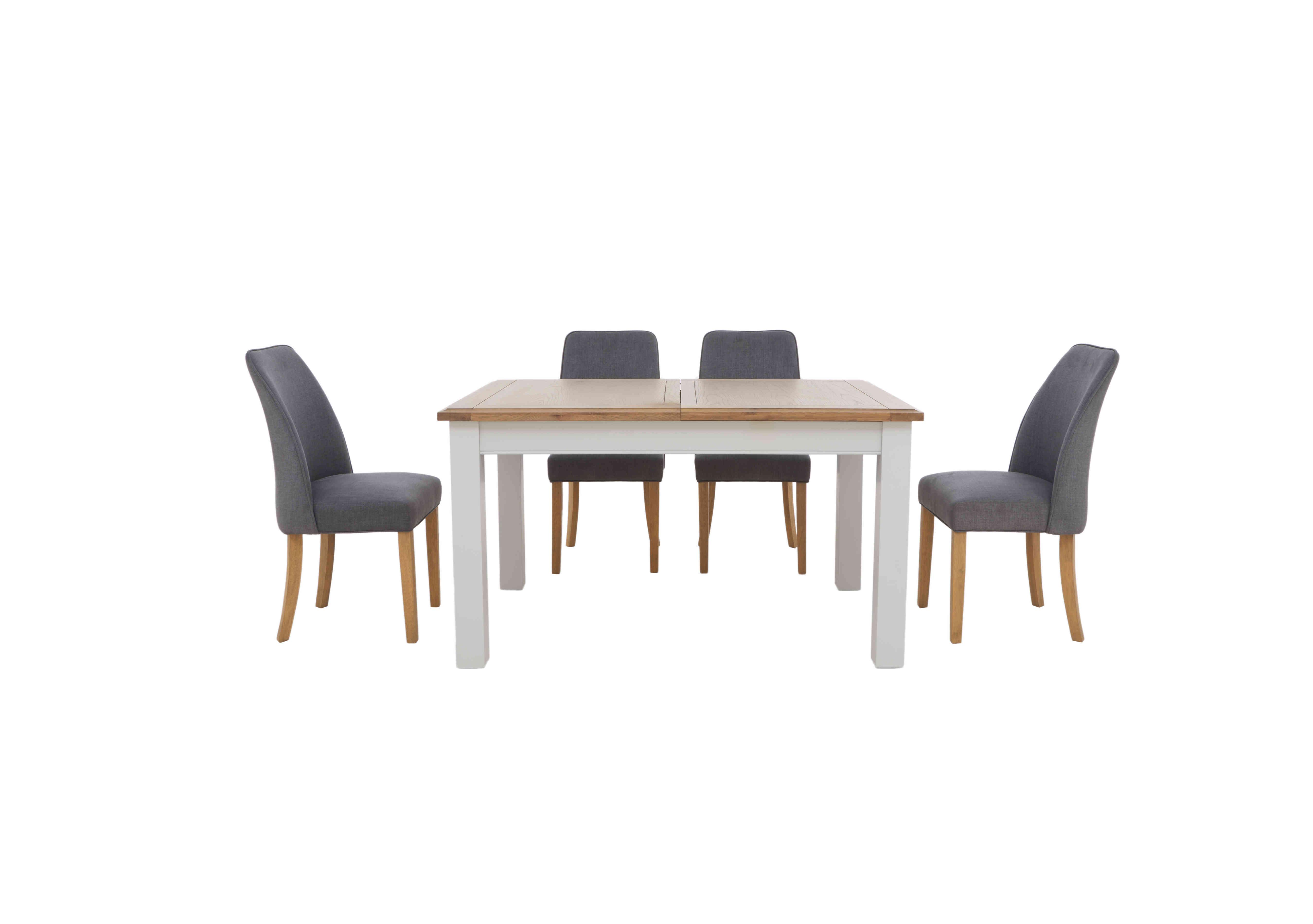 Hamilton Rectangular Extending Dining Table and 4 Fabric Dining Chairs in  on Furniture Village