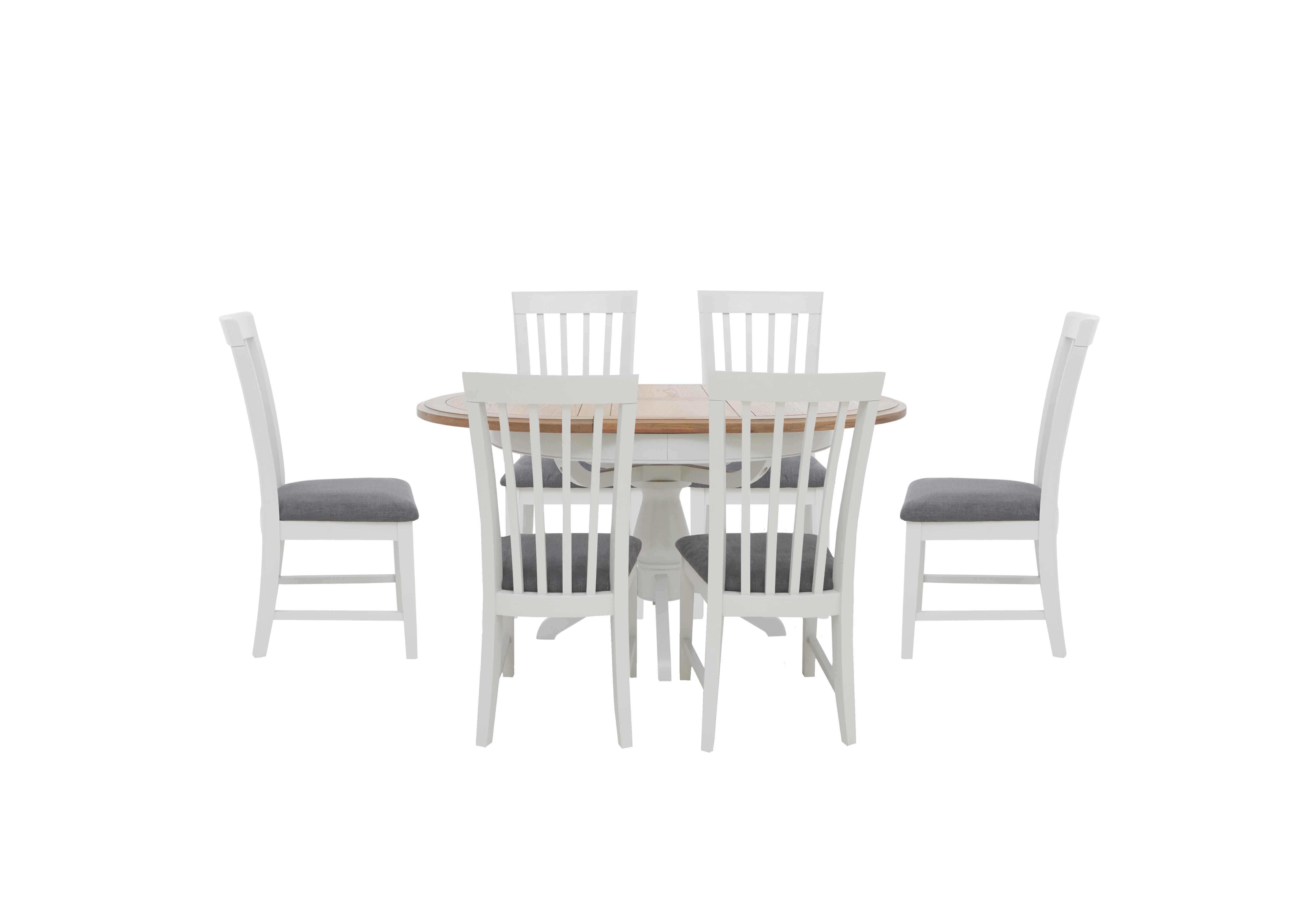 Hamilton Round Extending Dining Table and 6 Wooden Dining Chairs in  on Furniture Village