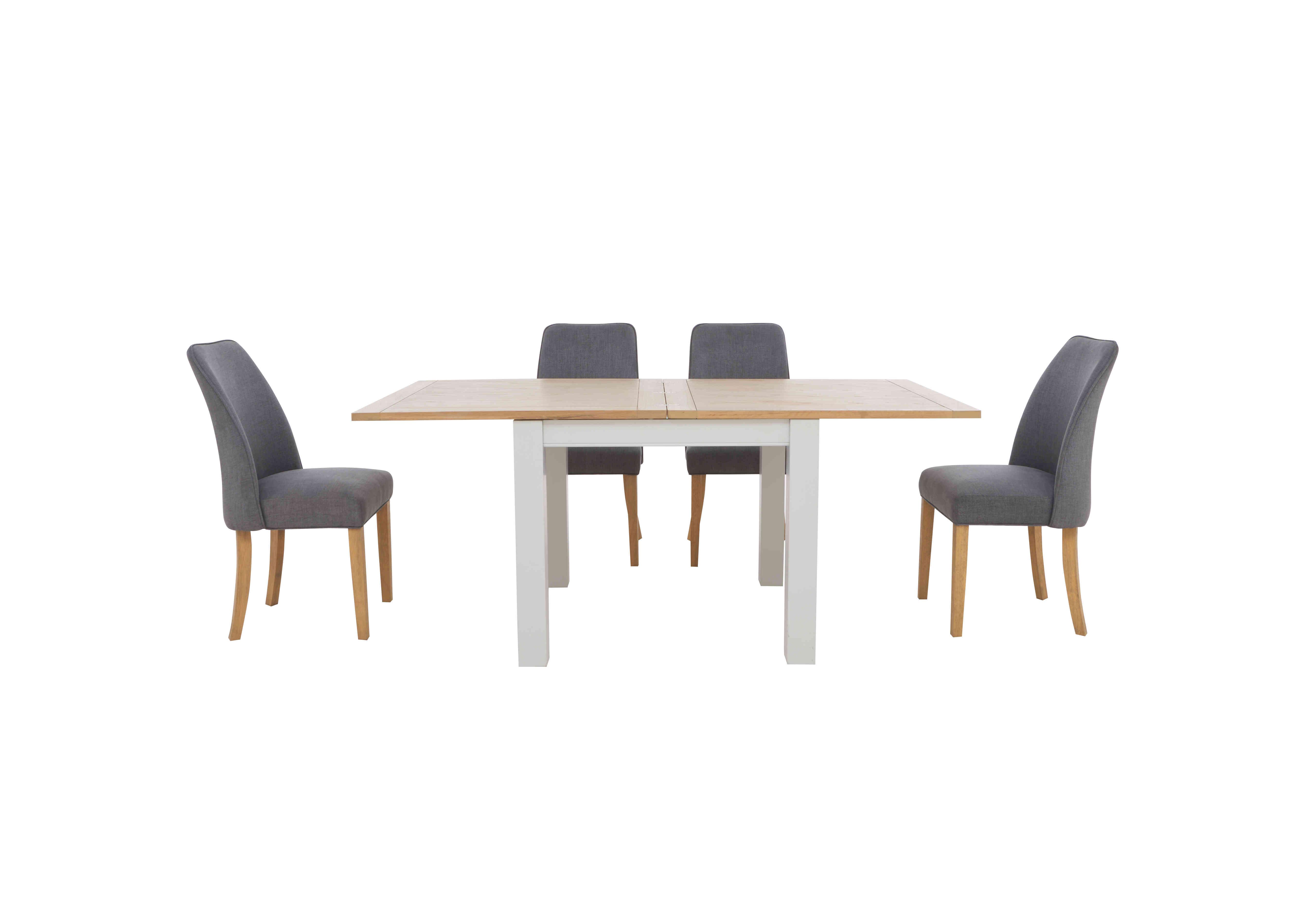 Hamilton Flip Top Dining Table and 4 Fabric Dining Chairs in  on Furniture Village