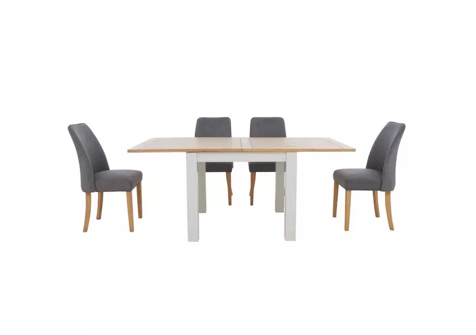 Hamilton Flip Top Dining Table and 4 Fabric Dining Chairs
