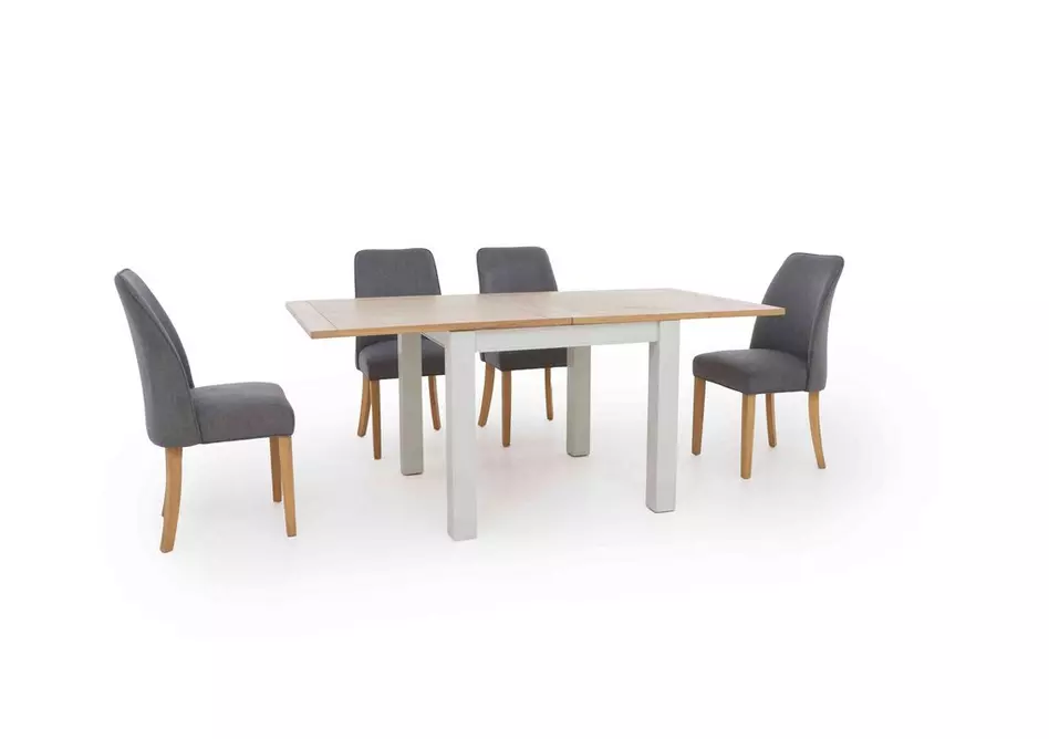 Hamilton Flip Top Dining Table and 4 Fabric Dining Chairs