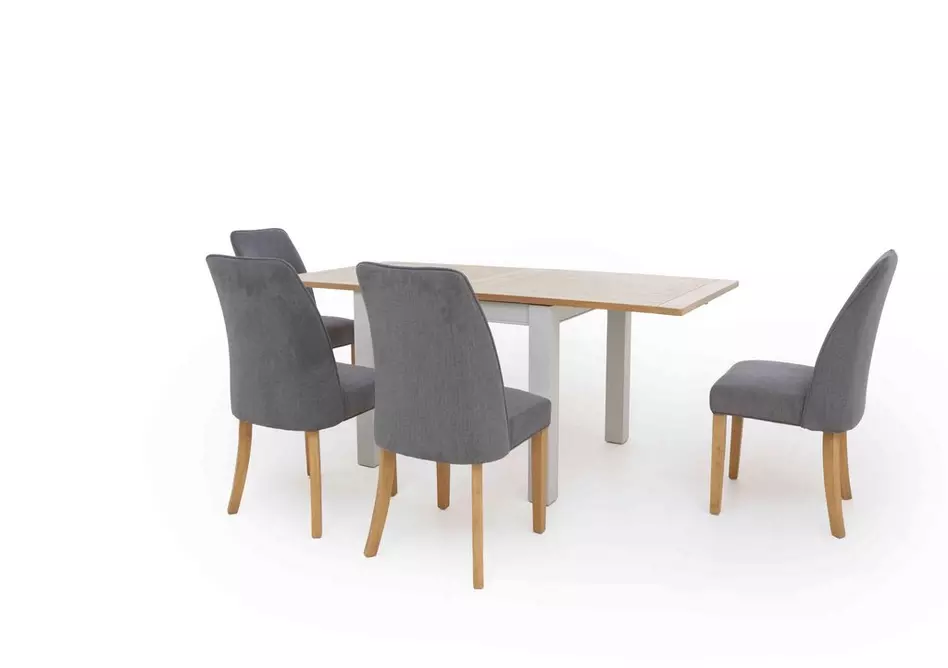Hamilton Flip Top Dining Table and 4 Fabric Dining Chairs