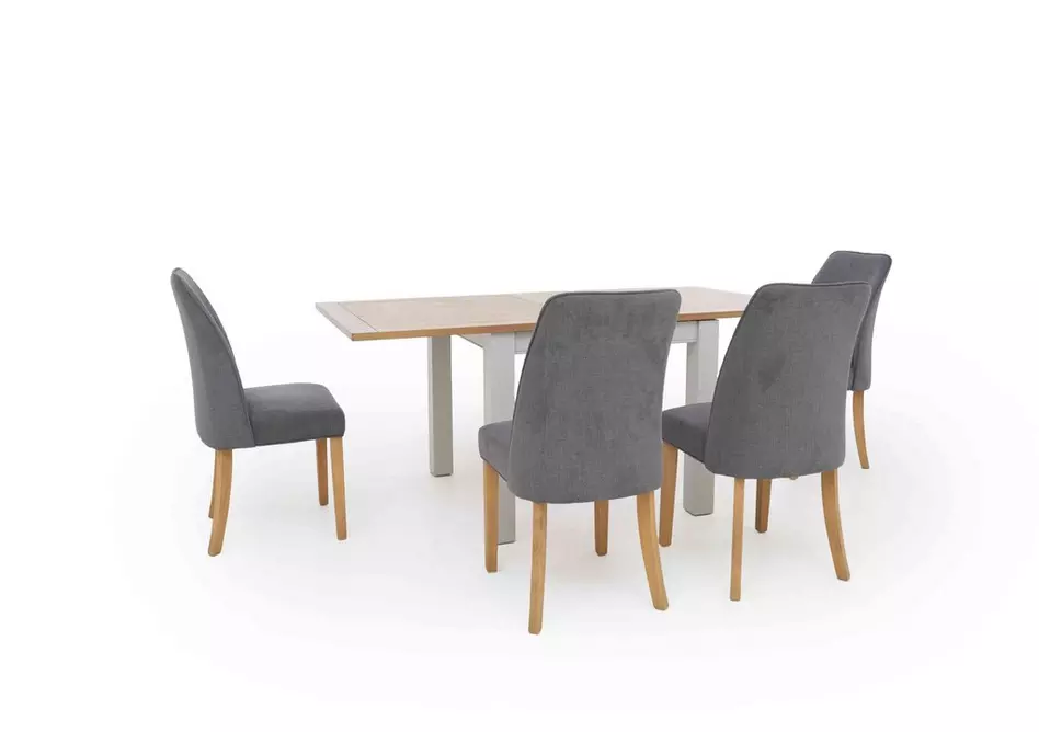 Hamilton Flip Top Dining Table and 4 Fabric Dining Chairs