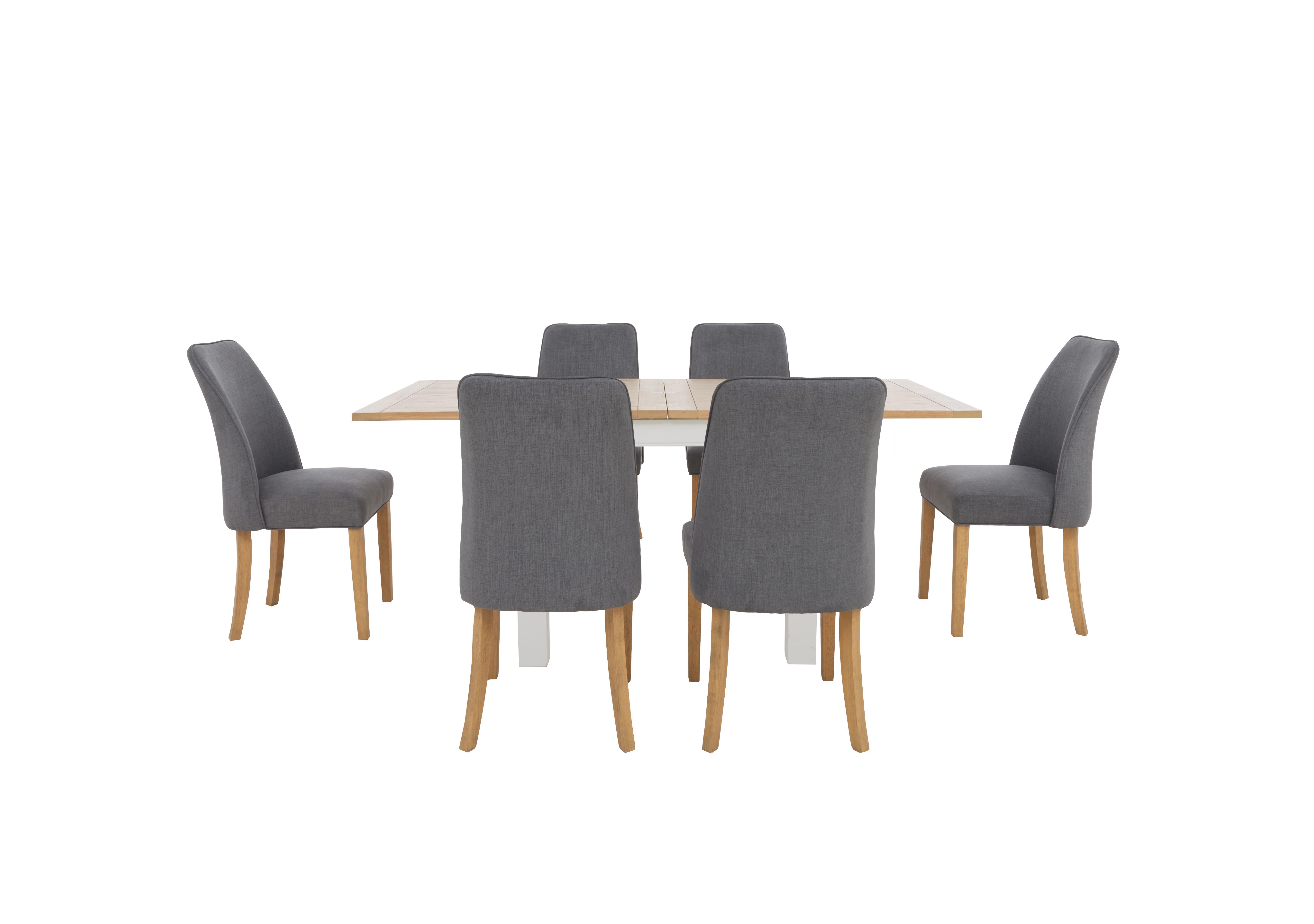 Hamilton Flip Top Dining Table and 6 Fabric Dining Chairs in  on Furniture Village