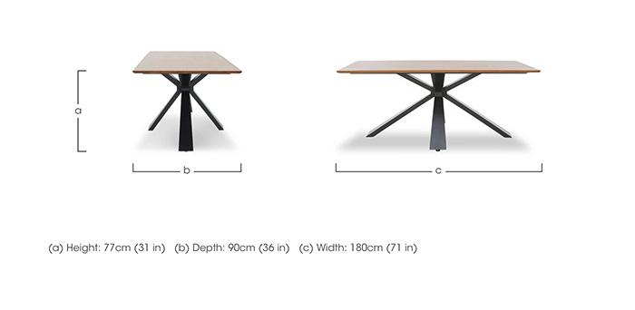 Hanoi Fixed Dining Table with Metal Base in  on Furniture Village