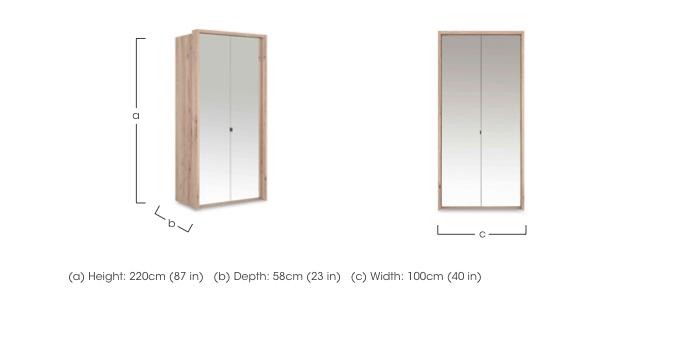 Hong Kong 2 Door Hinged Wardrobe with Mirror Doors in  on Furniture Village