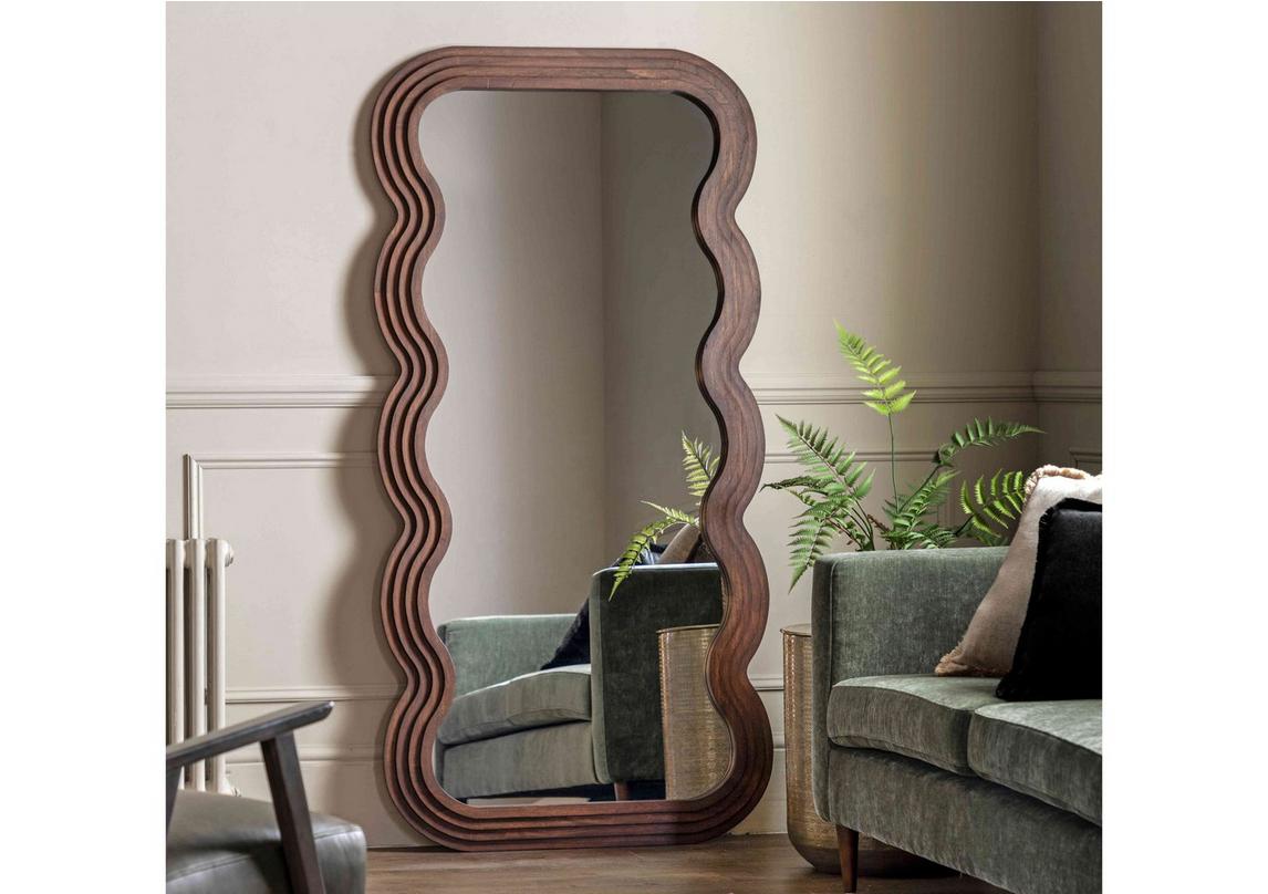 Halsey Leaner Wave Mirror - Furniture Village