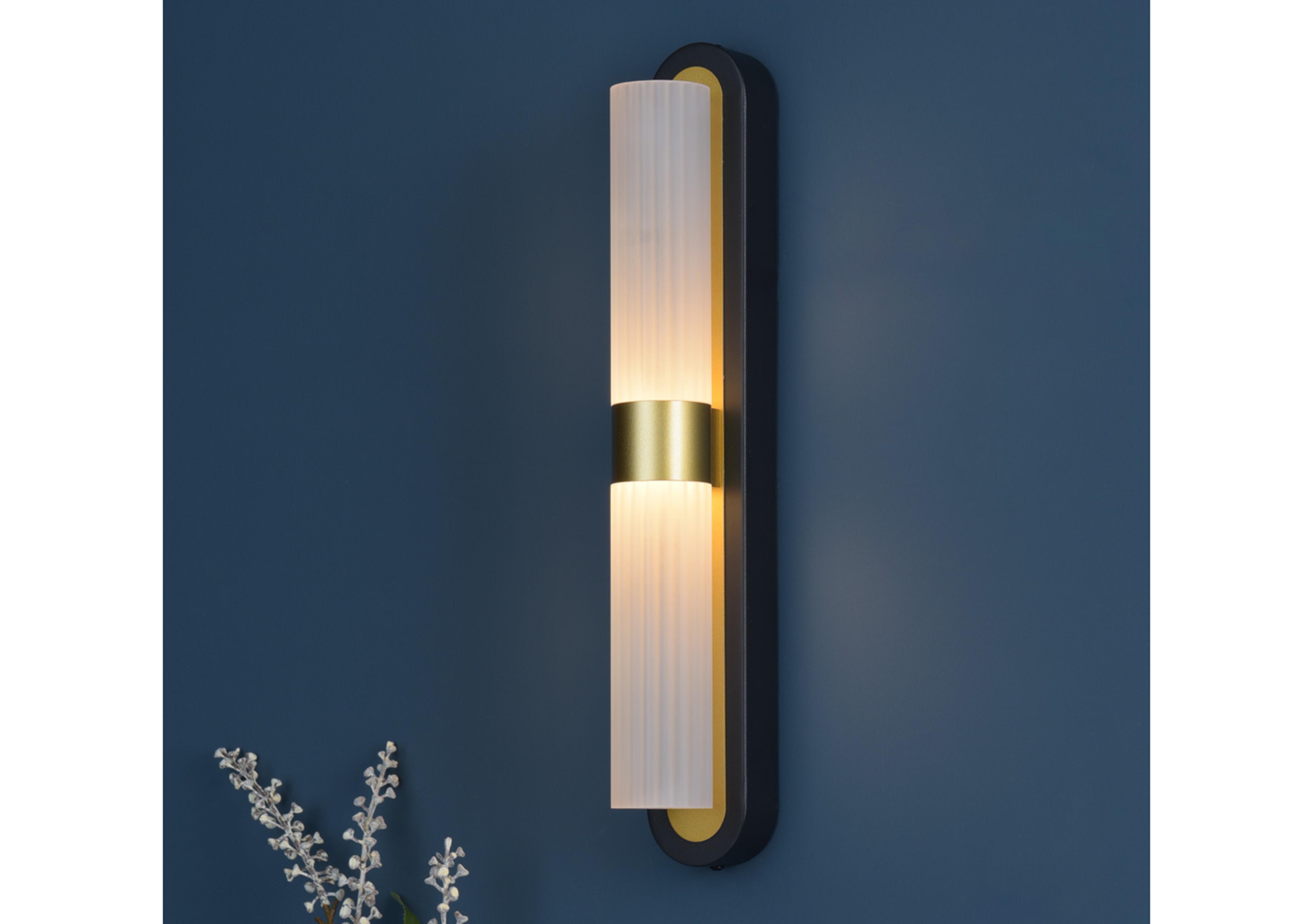 Huxford Art Deco 2 Light LED Wall Light in  on Furniture Village