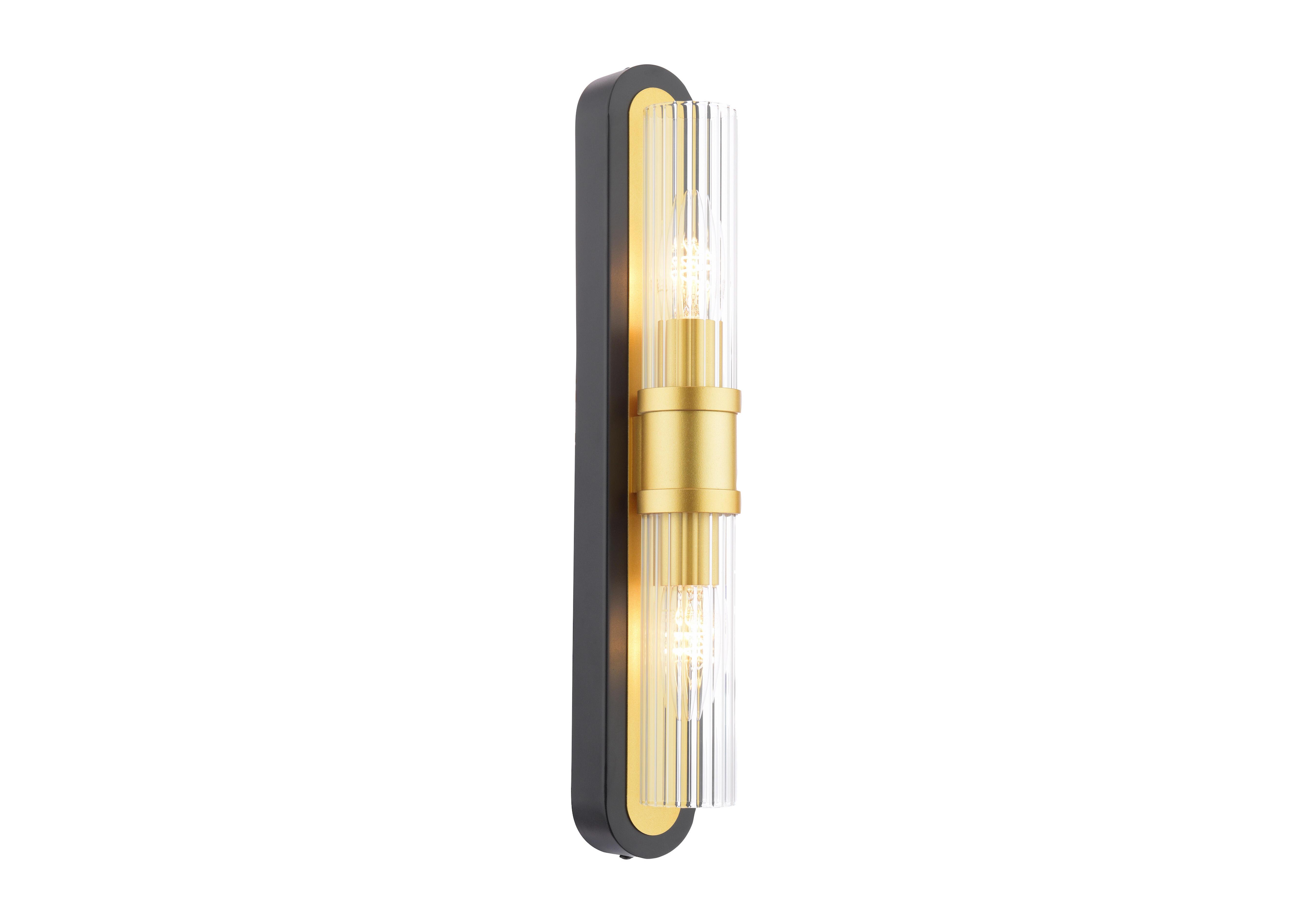 Huxwell Ribbed Glass 2 Light Wall Light in  on Furniture Village