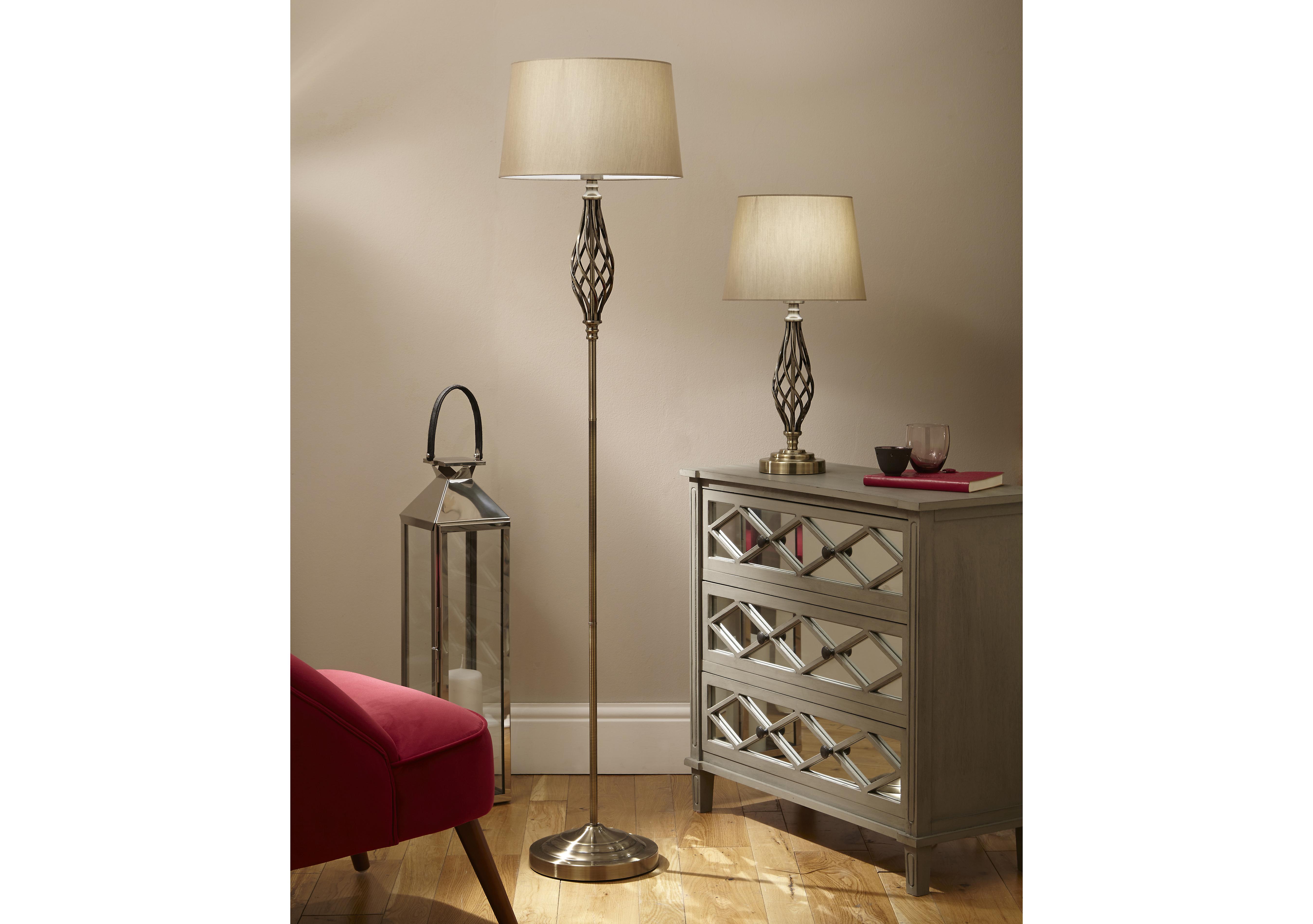 Jenna Brass Floor Lamp in  on Furniture Village