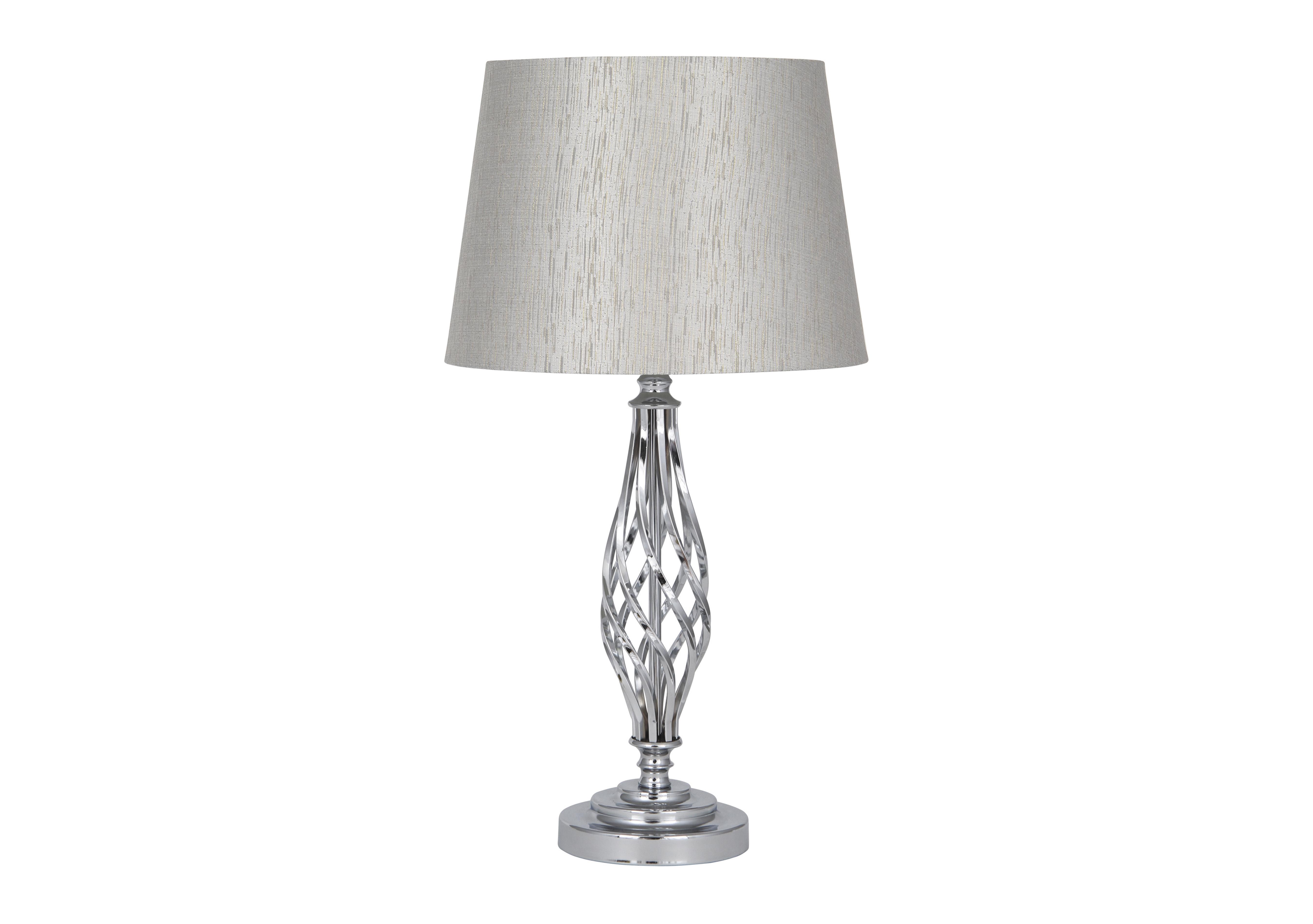 Jenna Chrome Table Lamp in  on Furniture Village