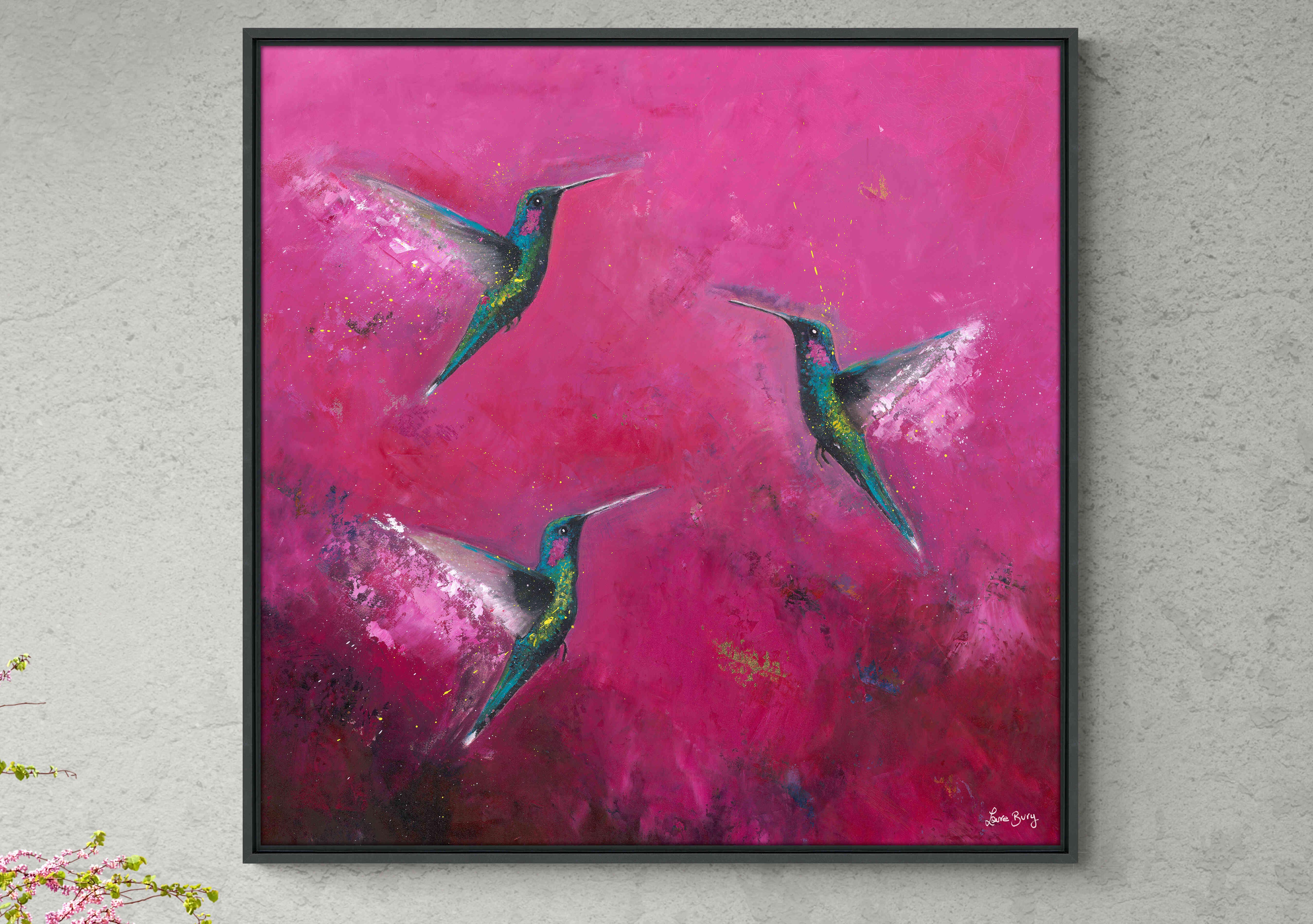 The Joy of Hummingbirds Framed Canvas in  on Furniture Village