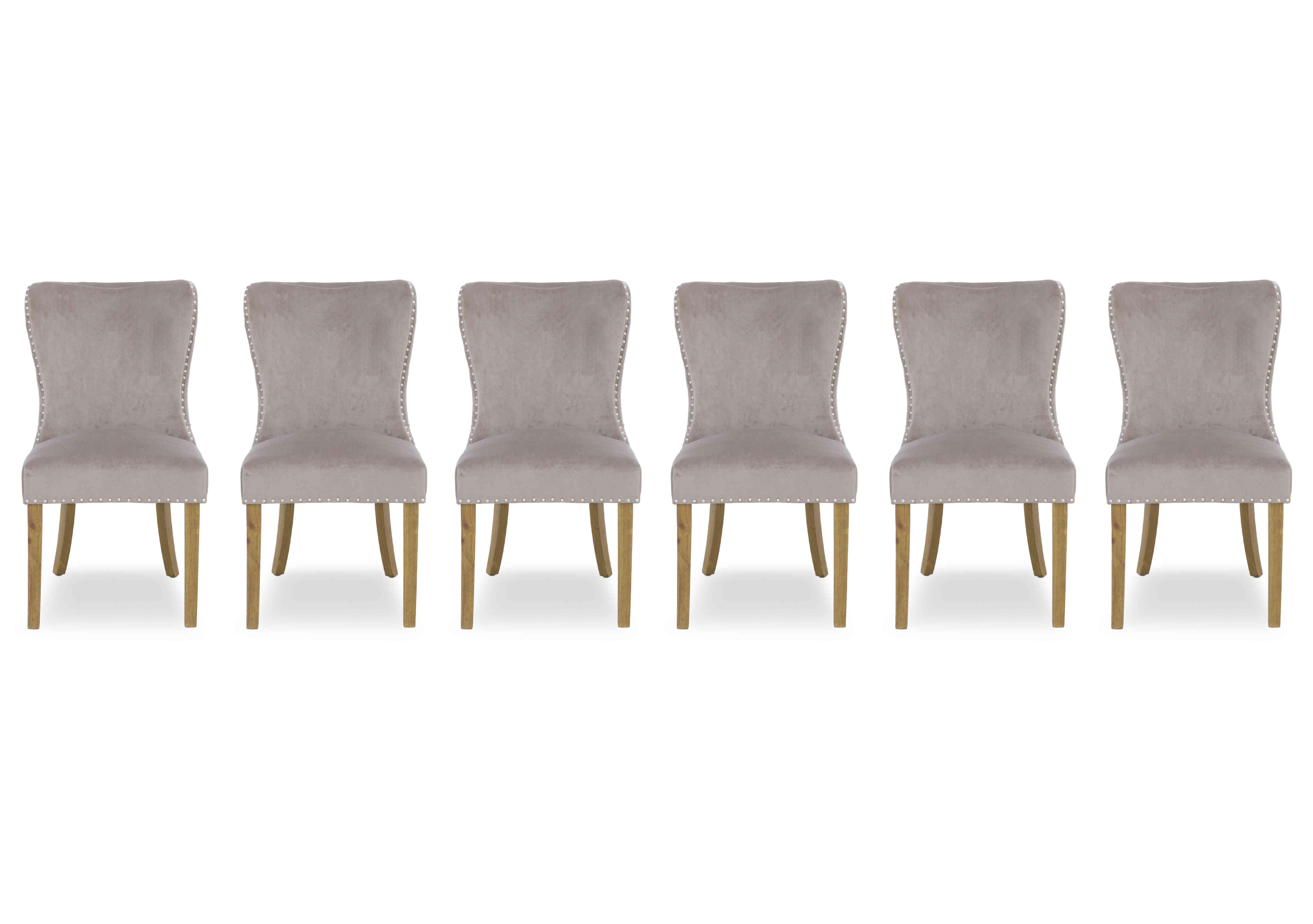 Kiara Set of 6 Luxe Fabric Dining Chairs in  on Furniture Village