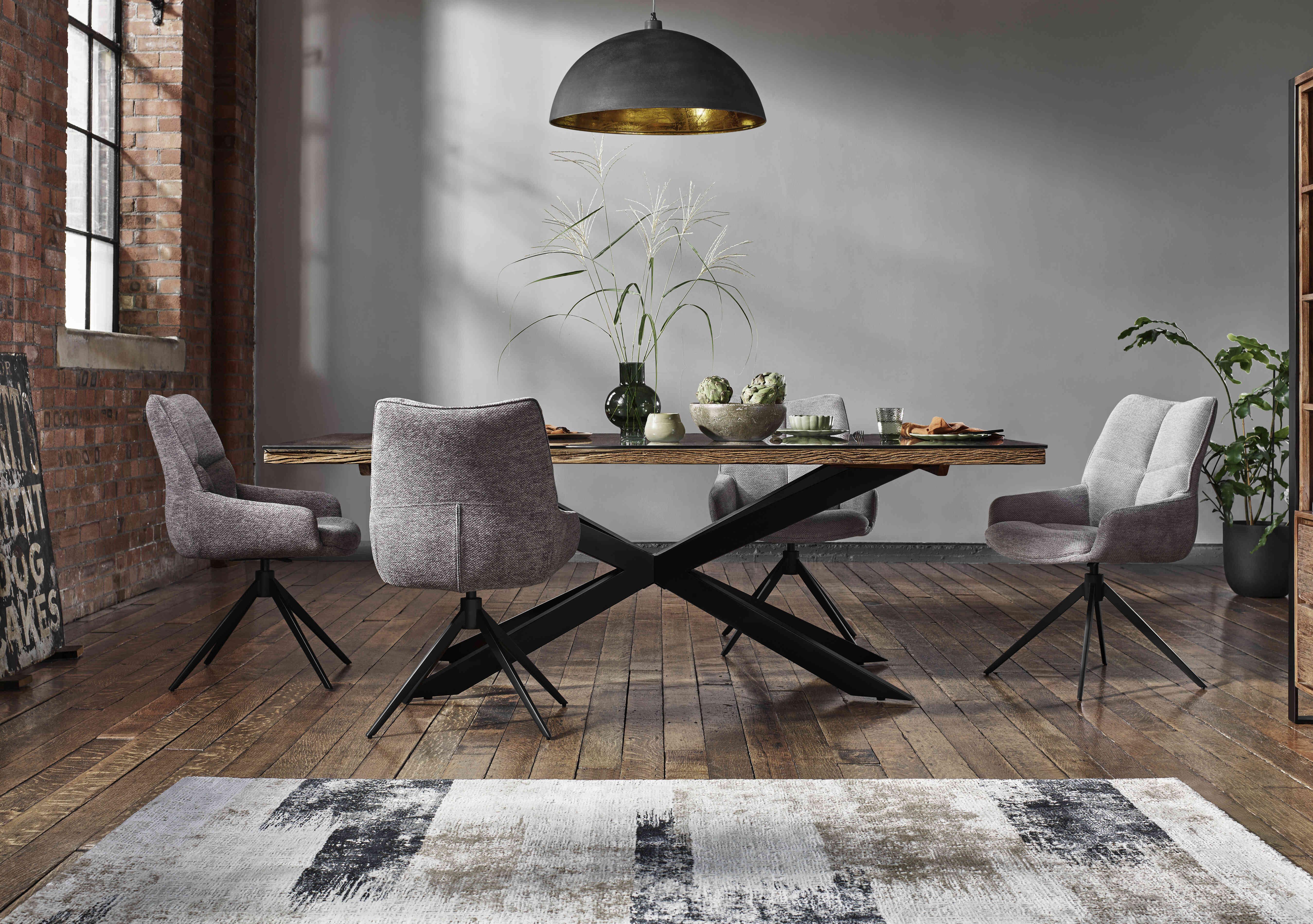 Kiara Large Rectangular Dining Table with Black Legs in  on Furniture Village