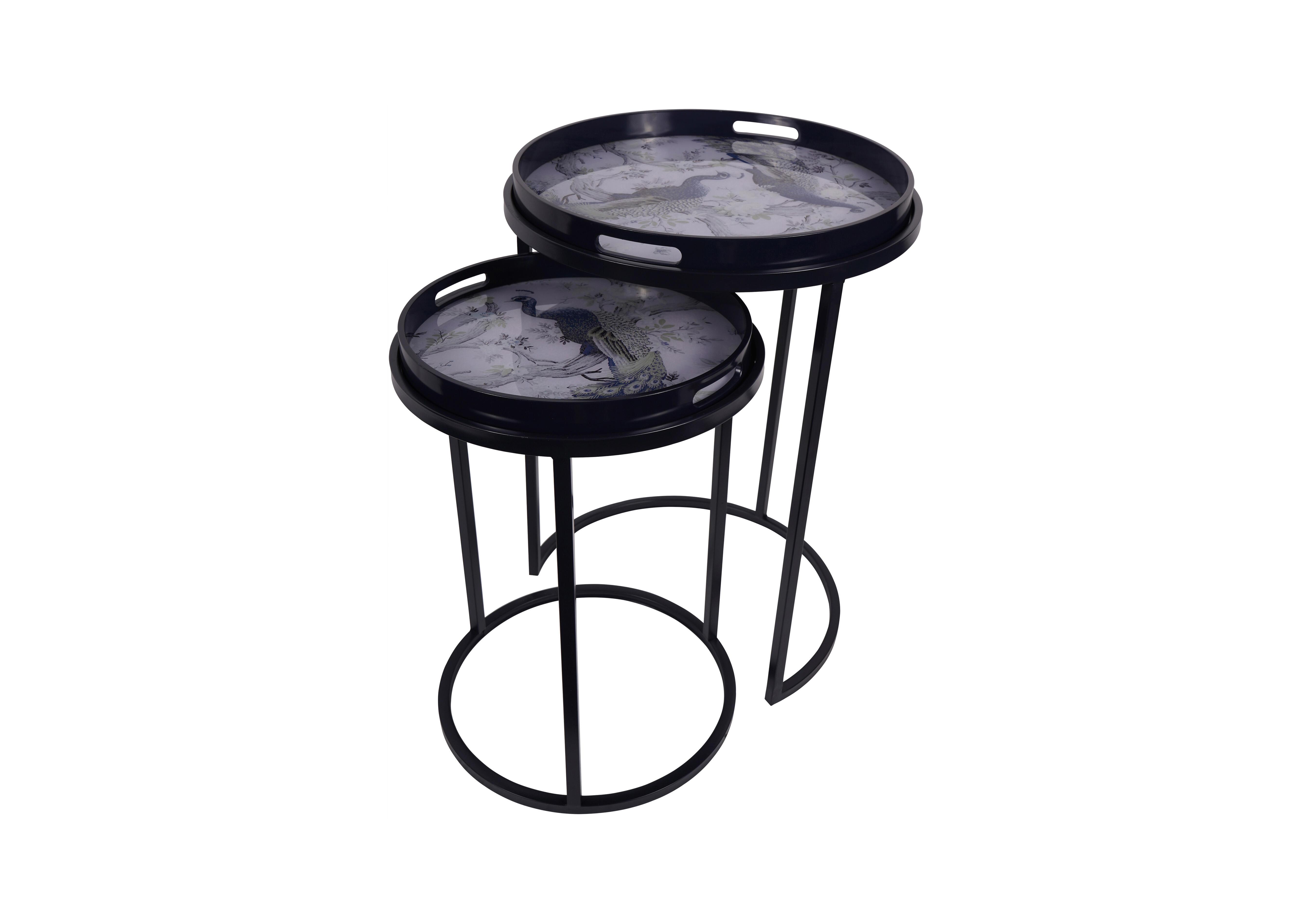 Belvedere Peacock Set of 2 Side Tray Tables in  on Furniture Village