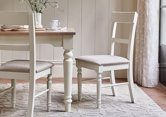 Dorset Pair of Upholstered Dining Chairs Laura Ashley