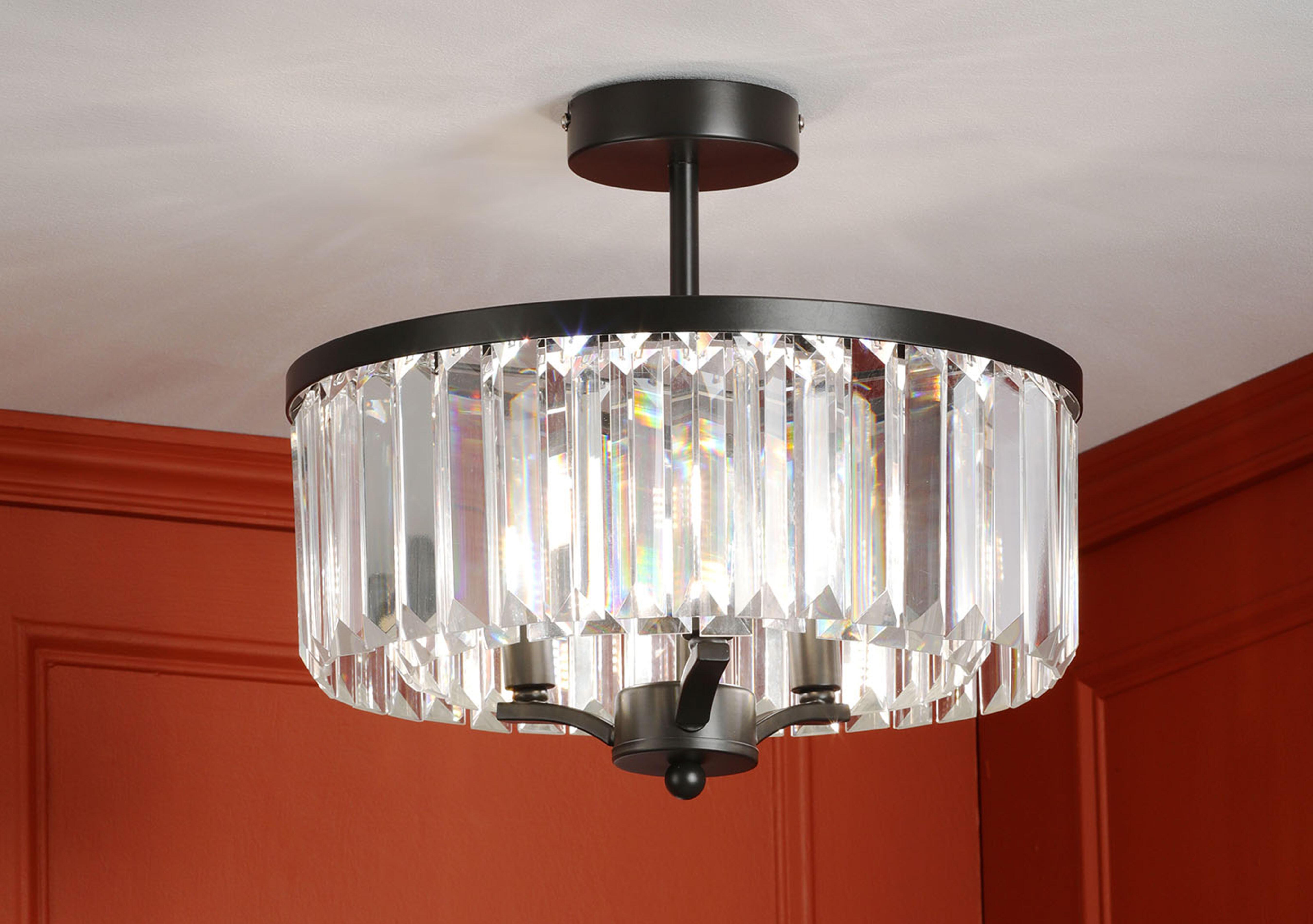 Elkwood 3 Light Semi Flush Candelabra in  on Furniture Village