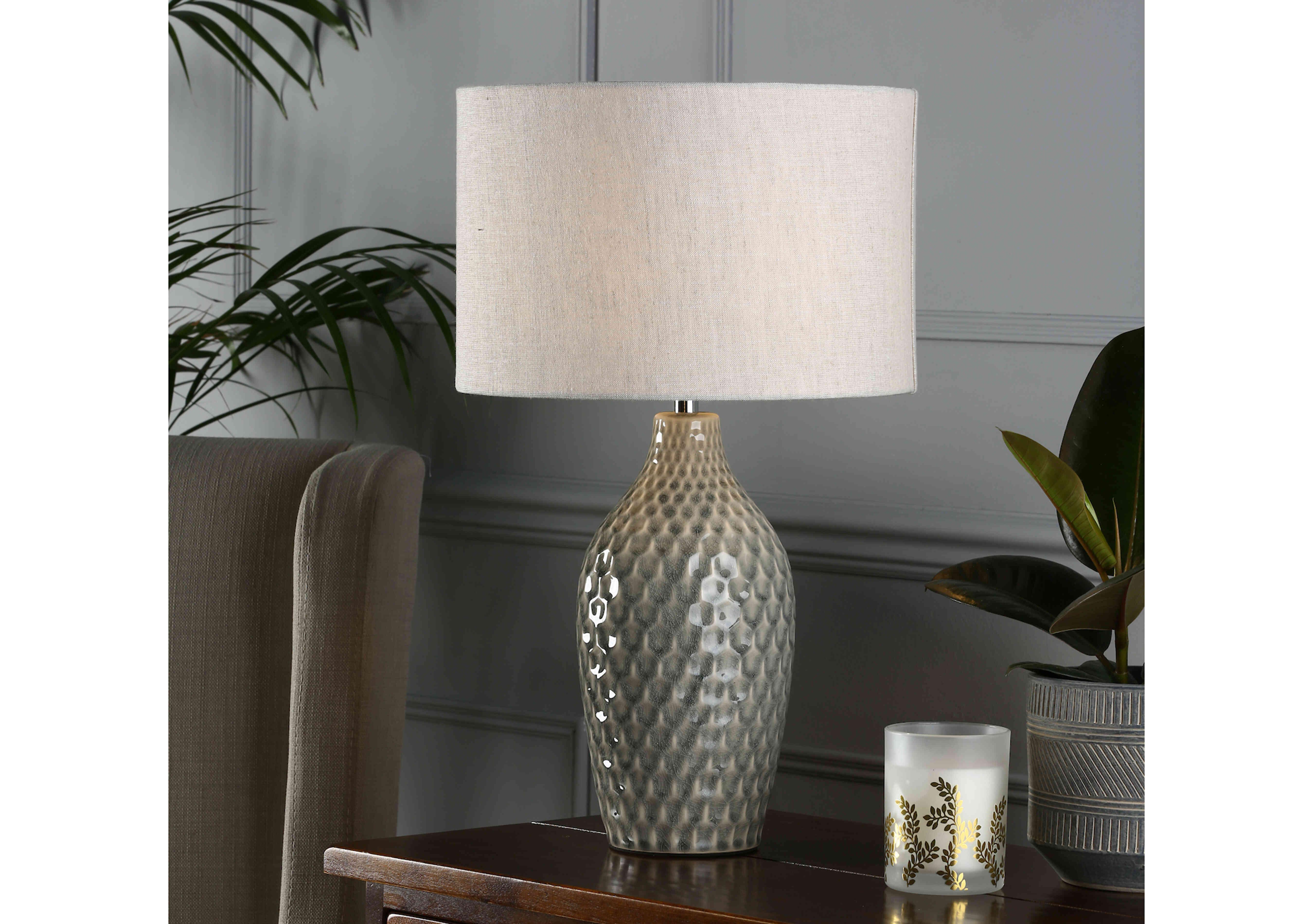 Heathfield Grey Table Lamp in  on Furniture Village