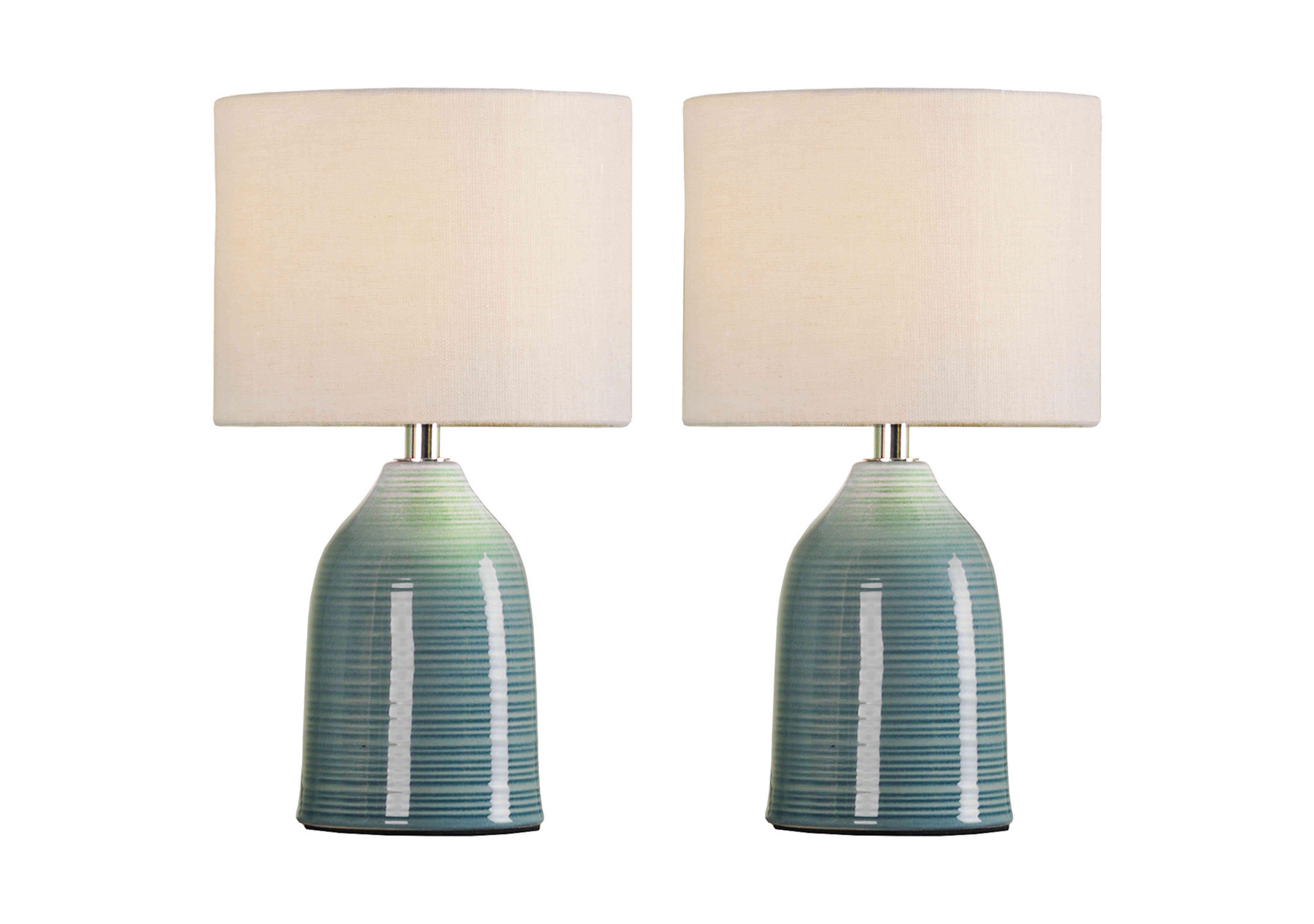 Pair of Penny Duck Egg Table Lamps in  on Furniture Village