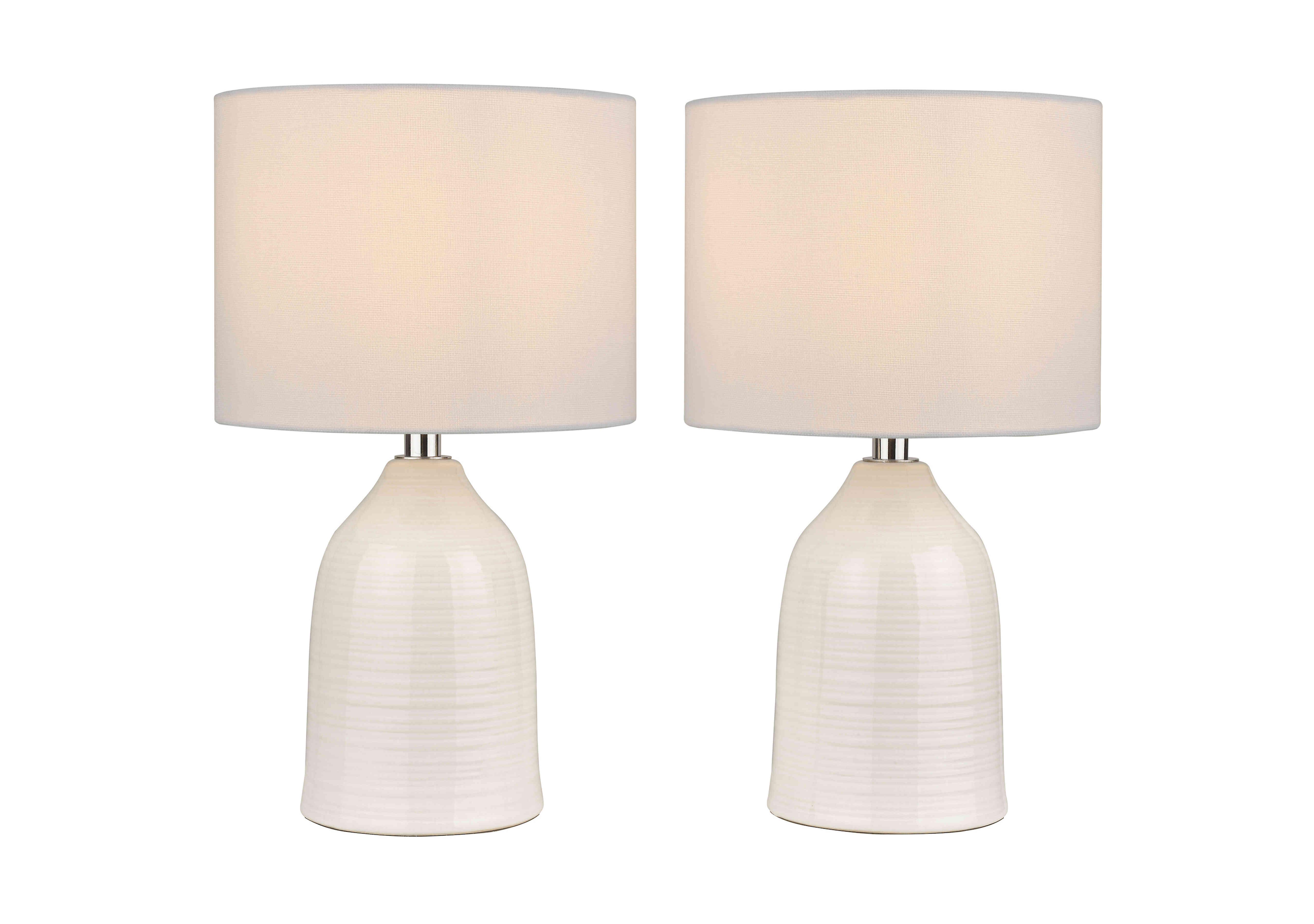 Pair of Penny Cream Table Lamps in  on Furniture Village