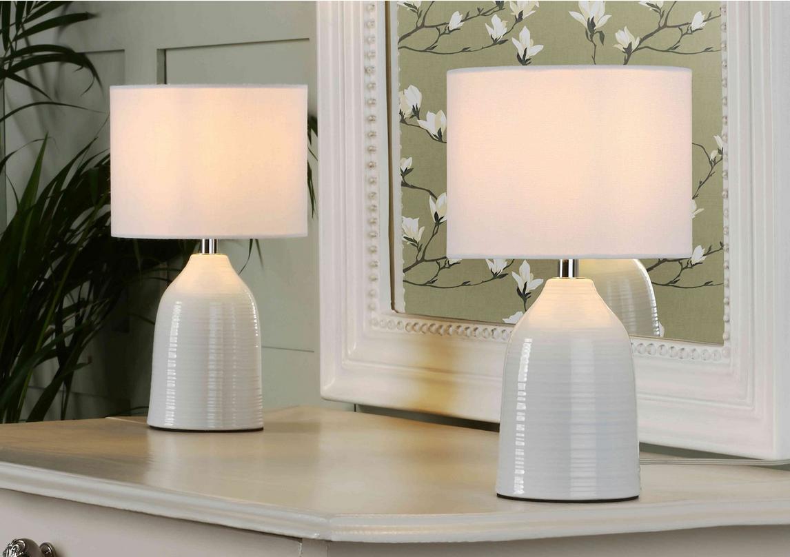 Pair of Penny Cream Table Lamps - Laura Ashley - Furniture Village