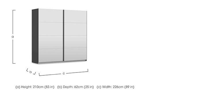 Leon 226cm 2 Door Sliding Wardrobe with 2 Mirror Doors in  on Furniture Village