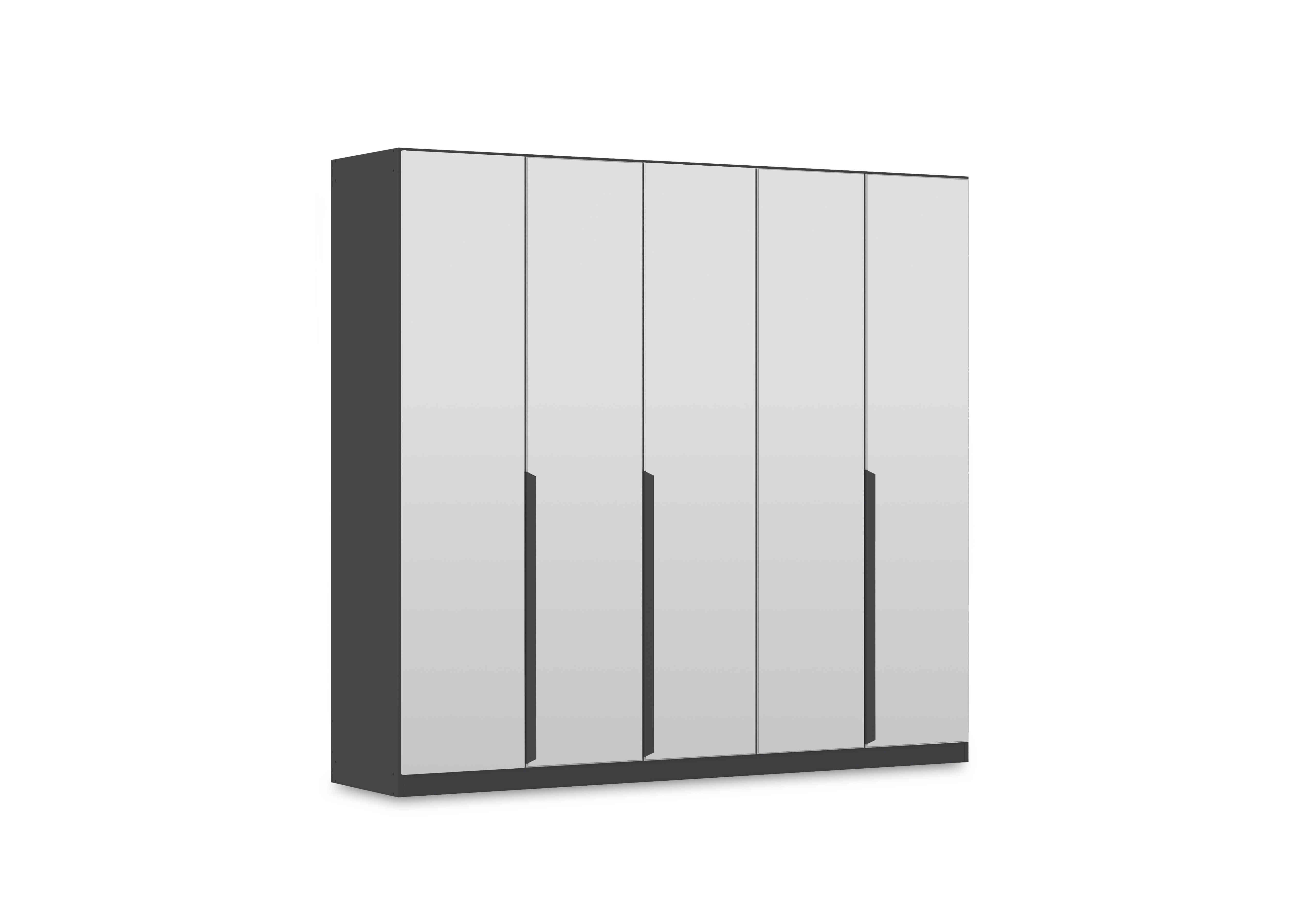 Leon 226cm 5 Door Hinged Wardrobe with 5 Mirror Doors in  on Furniture Village