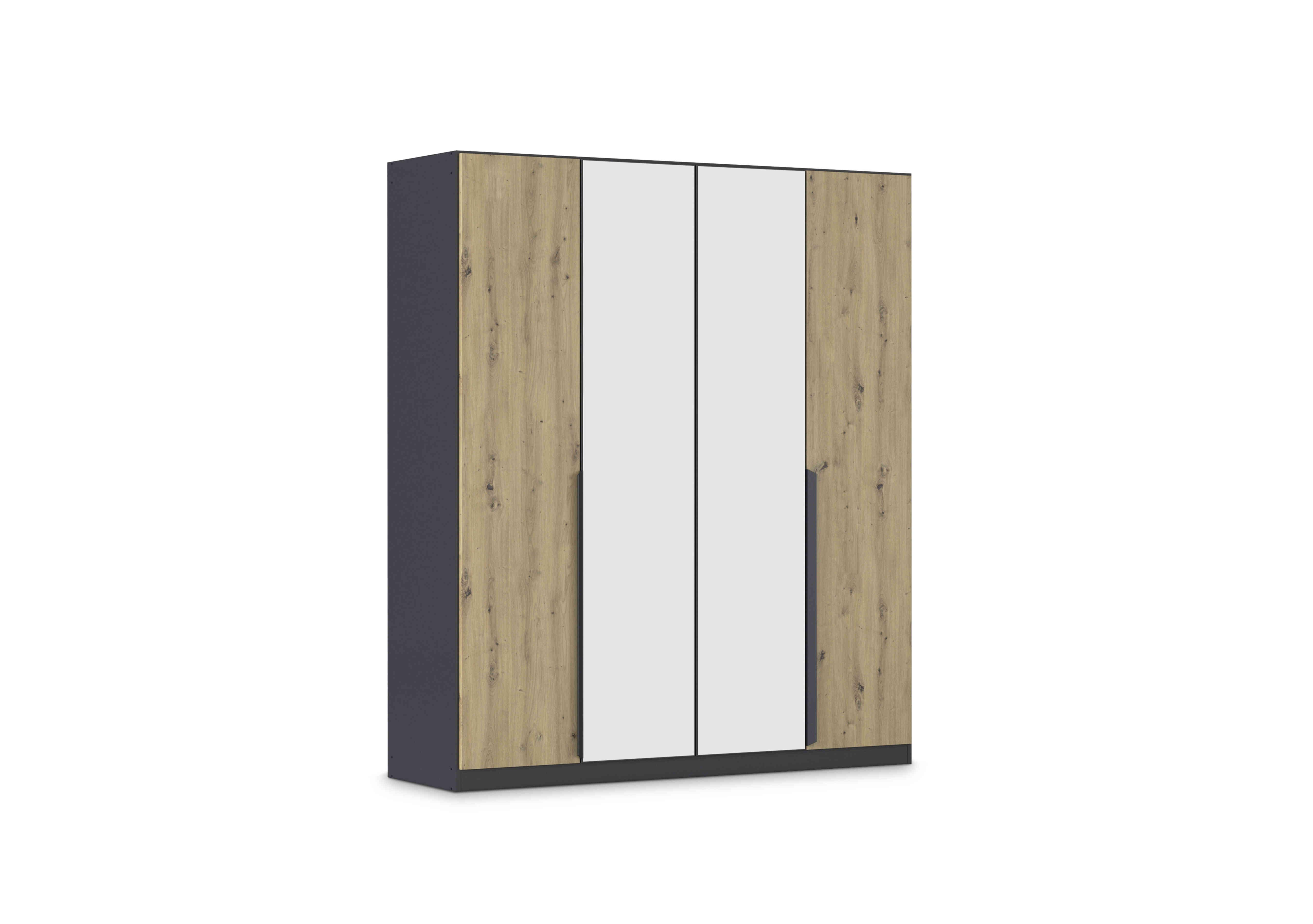 Leon 181cm 4 Door Hinged Wardrobe with Mirror Doors in  on Furniture Village