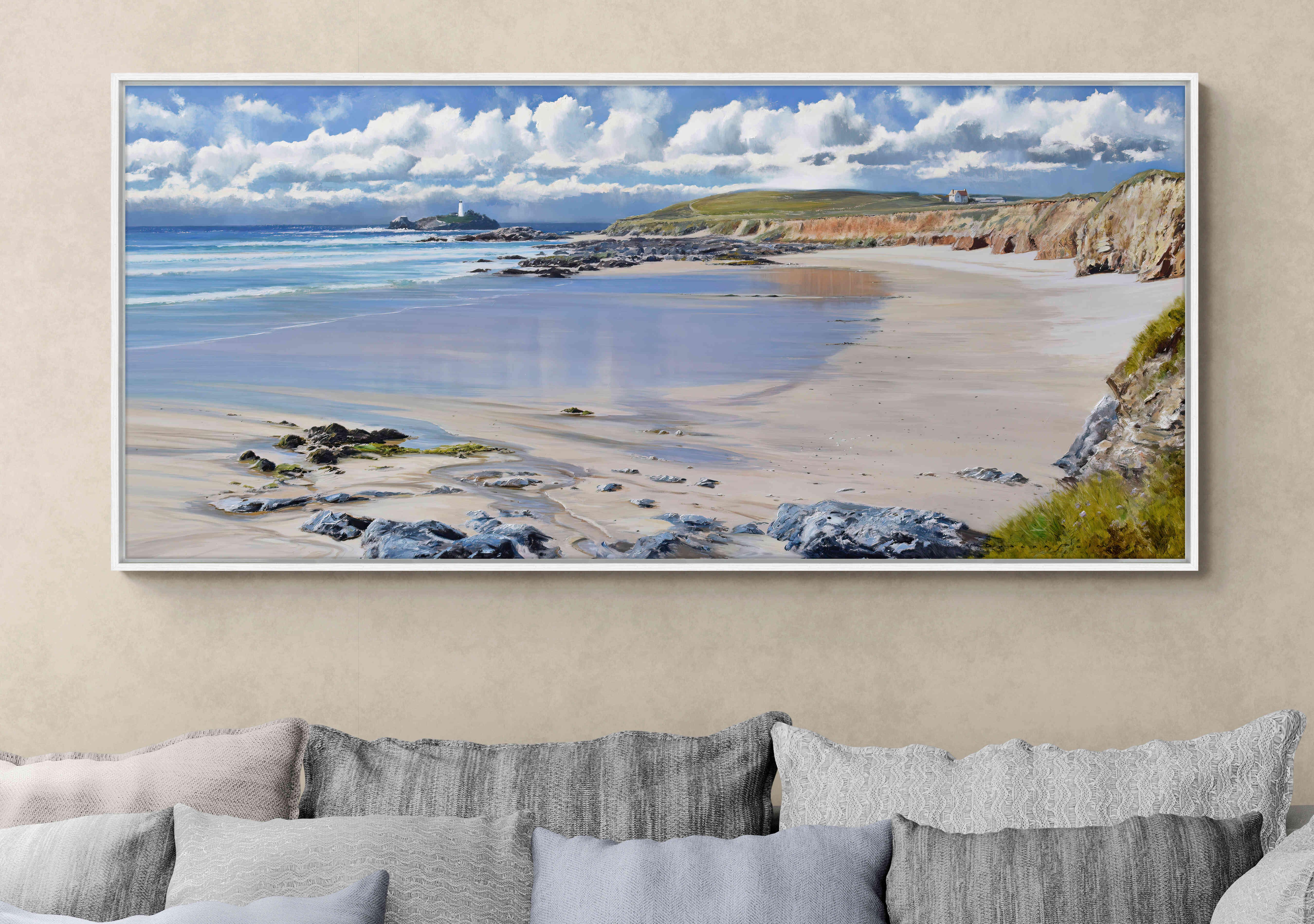 Lighthouse View Framed Canvas in  on Furniture Village