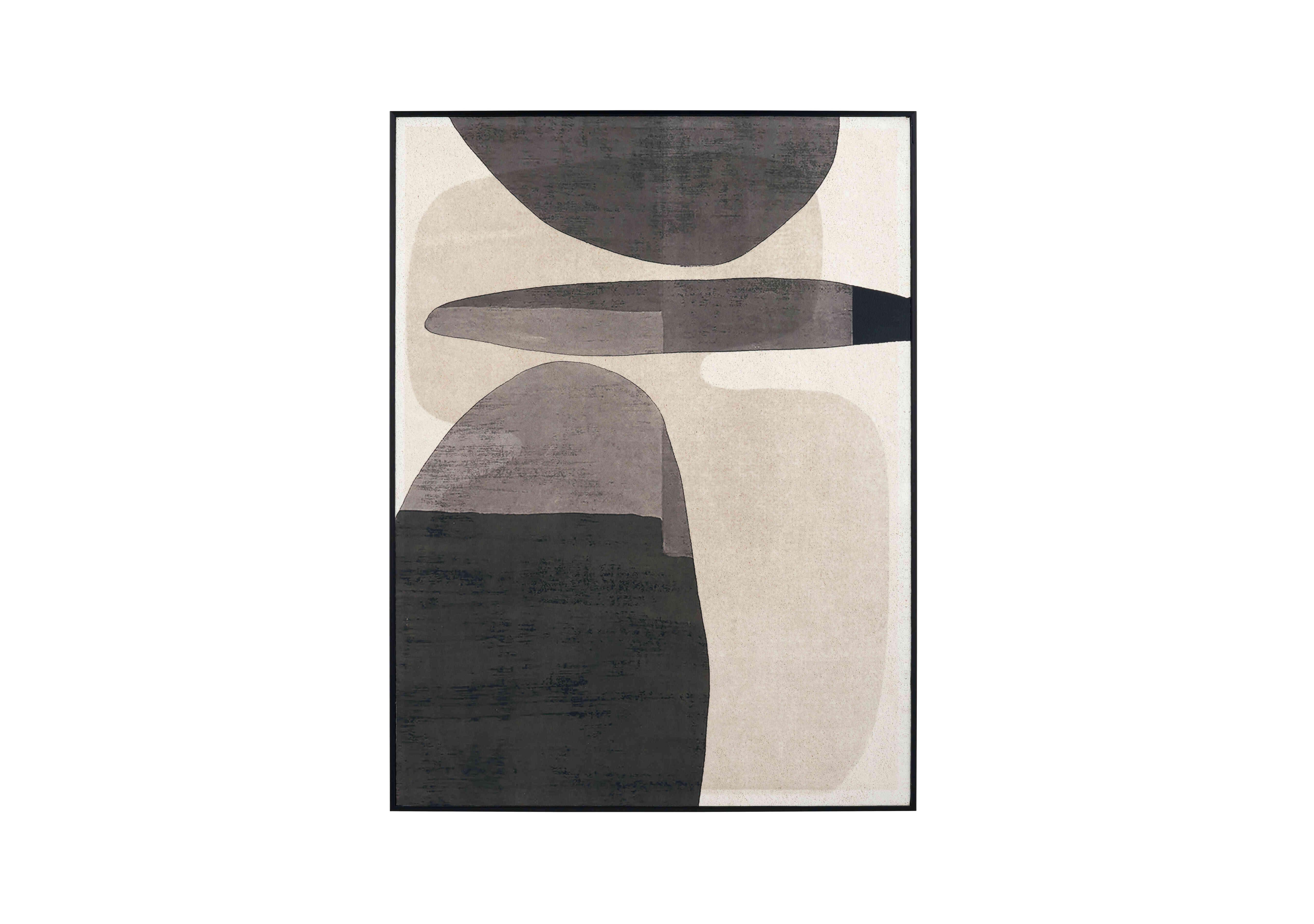 Liley Natural and Monochrome Framed Canvas in  on Furniture Village