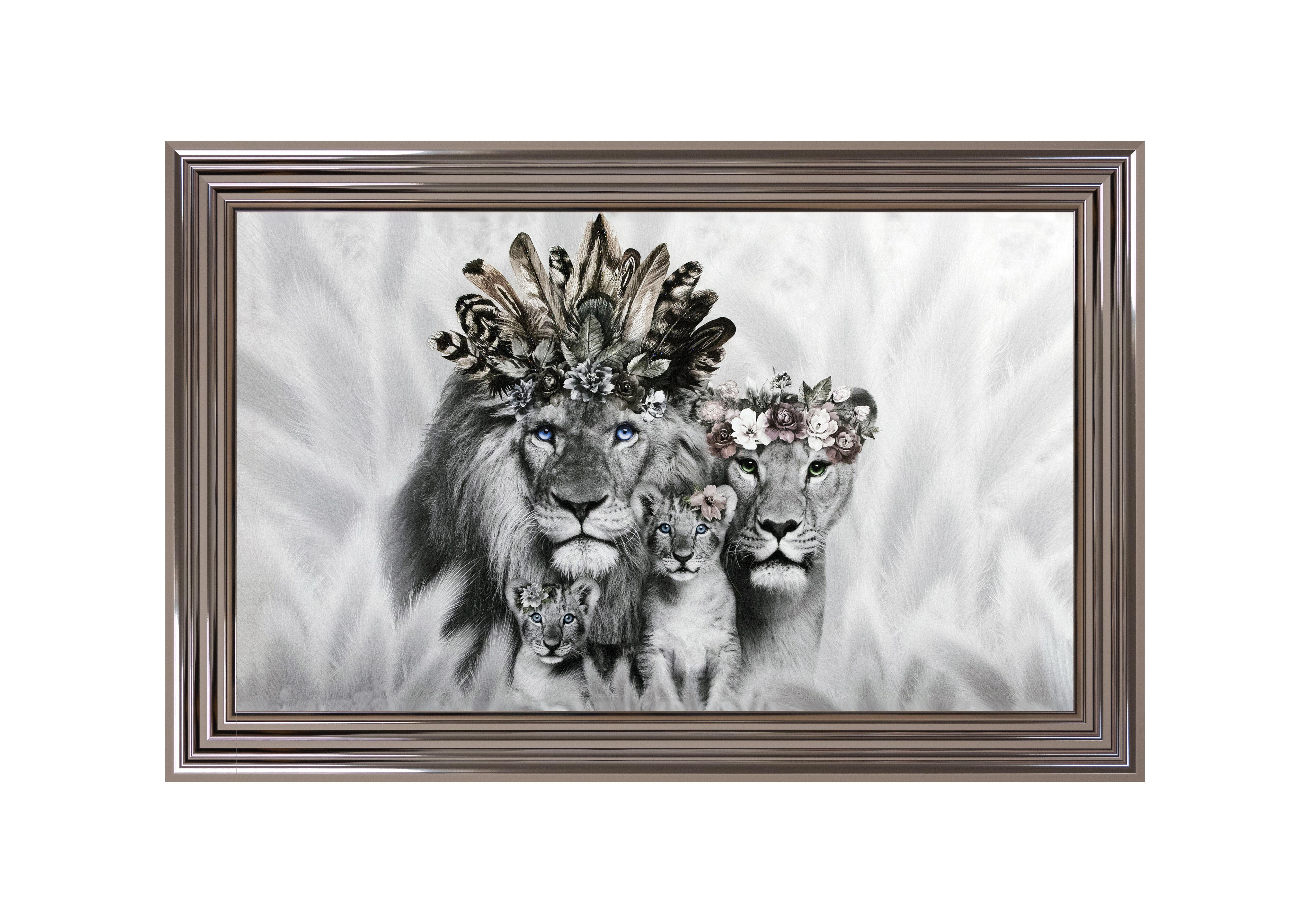 Lion Family 2 Framed Art in  on Furniture Village