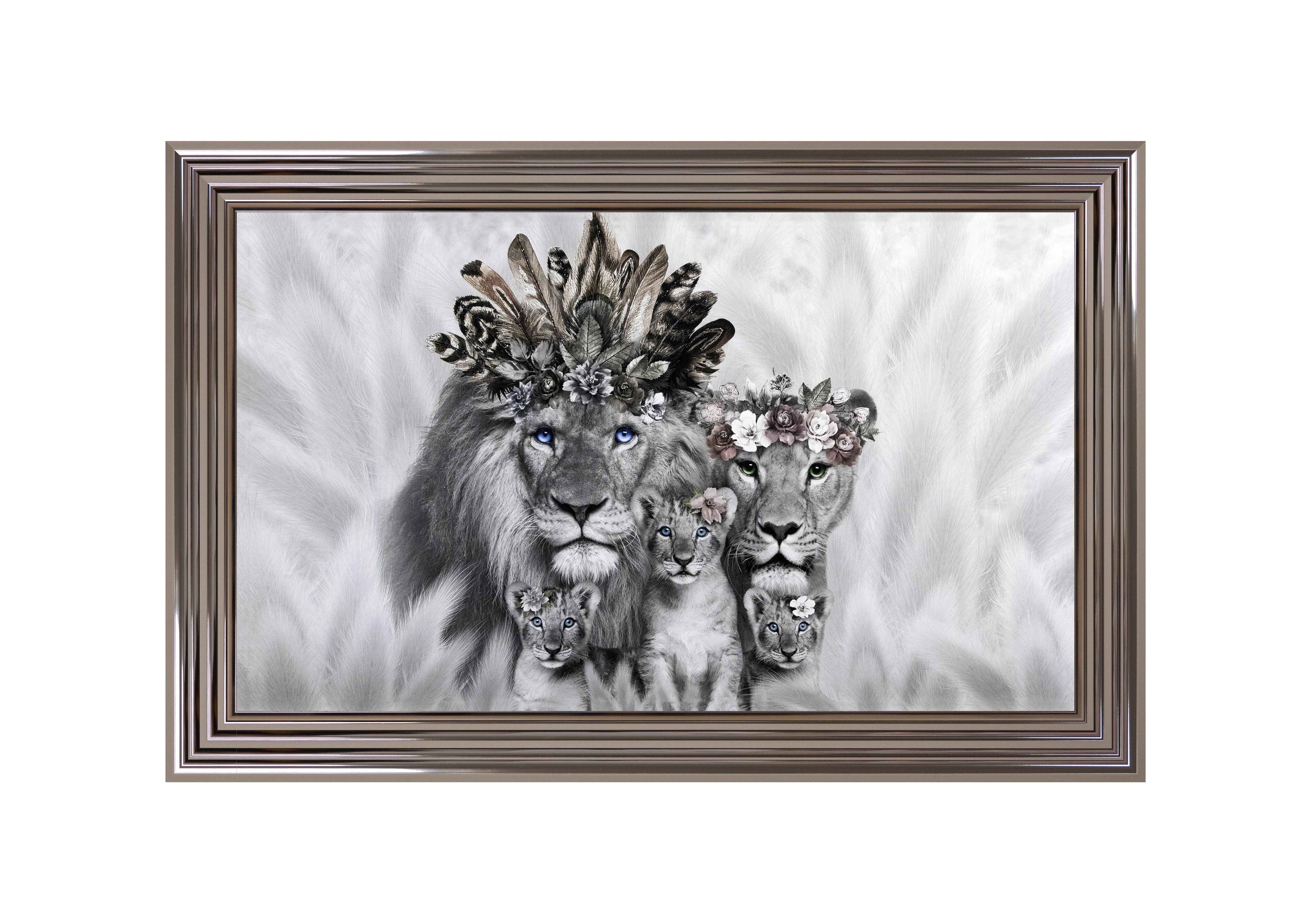 Lion Family 3 Framed Art in  on Furniture Village