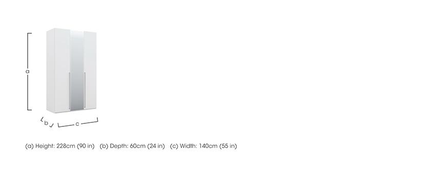 Lisia 3 Door Wardrobe with 1 Mirror in  on Furniture Village