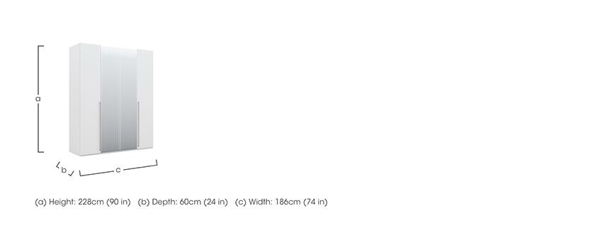 Lisia 4 Door Wardrobe with 2 Mirrors in  on Furniture Village