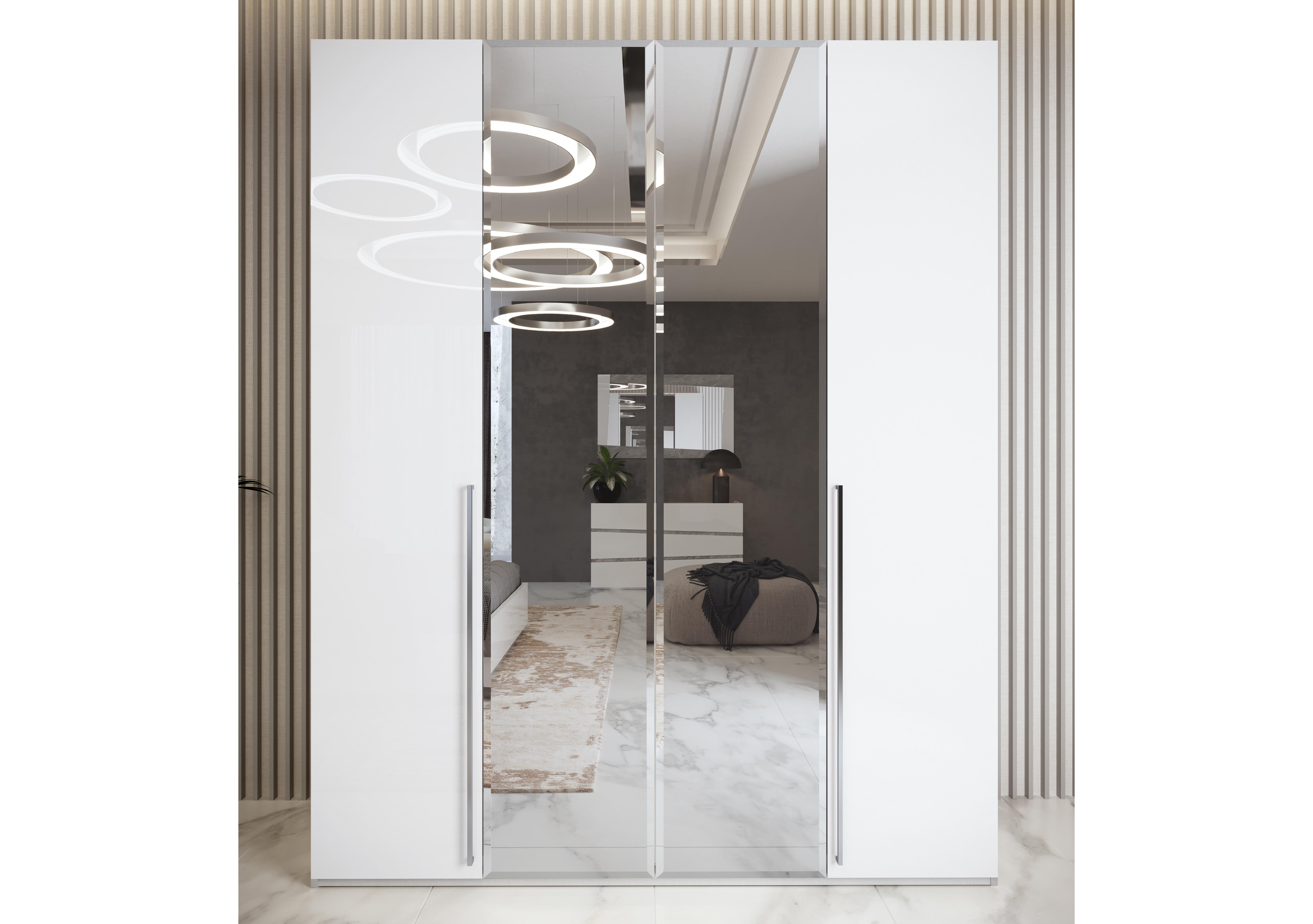 Lisia 4 Door Wardrobe with 2 Mirrors in  on Furniture Village