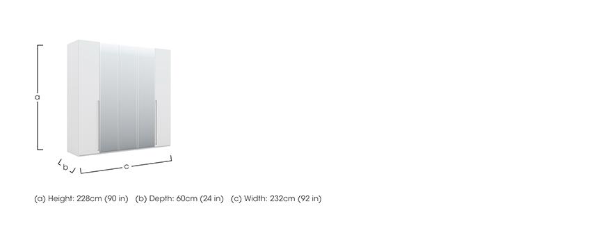 Lisia 5 Door Wardrobe with 3 Mirrors in  on Furniture Village