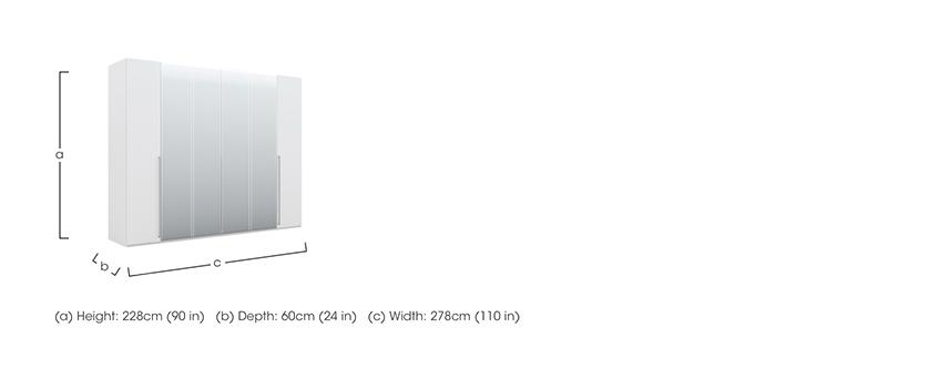 Lisia 6 Door Wardrobe with 4 Mirrors in  on Furniture Village