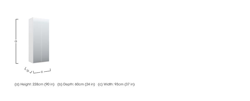 Lisia 2 Mirror Door Wardrobe in  on Furniture Village