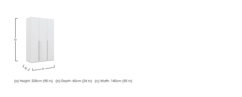 Lisia 3 Door Wardrobe in  on Furniture Village