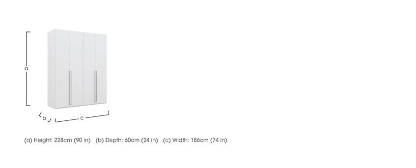 Lisia 4 Door Wardrobe in  on Furniture Village