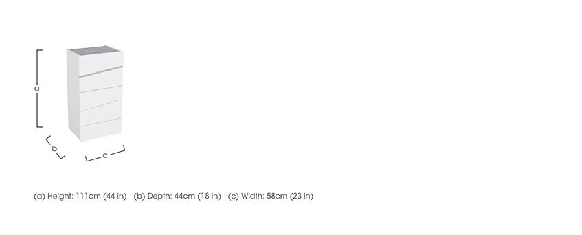 Lisia 5 Drawer Tall Chest in  on Furniture Village