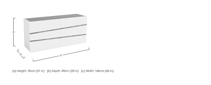 Lisia 6 Drawer Double Dresser in  on Furniture Village