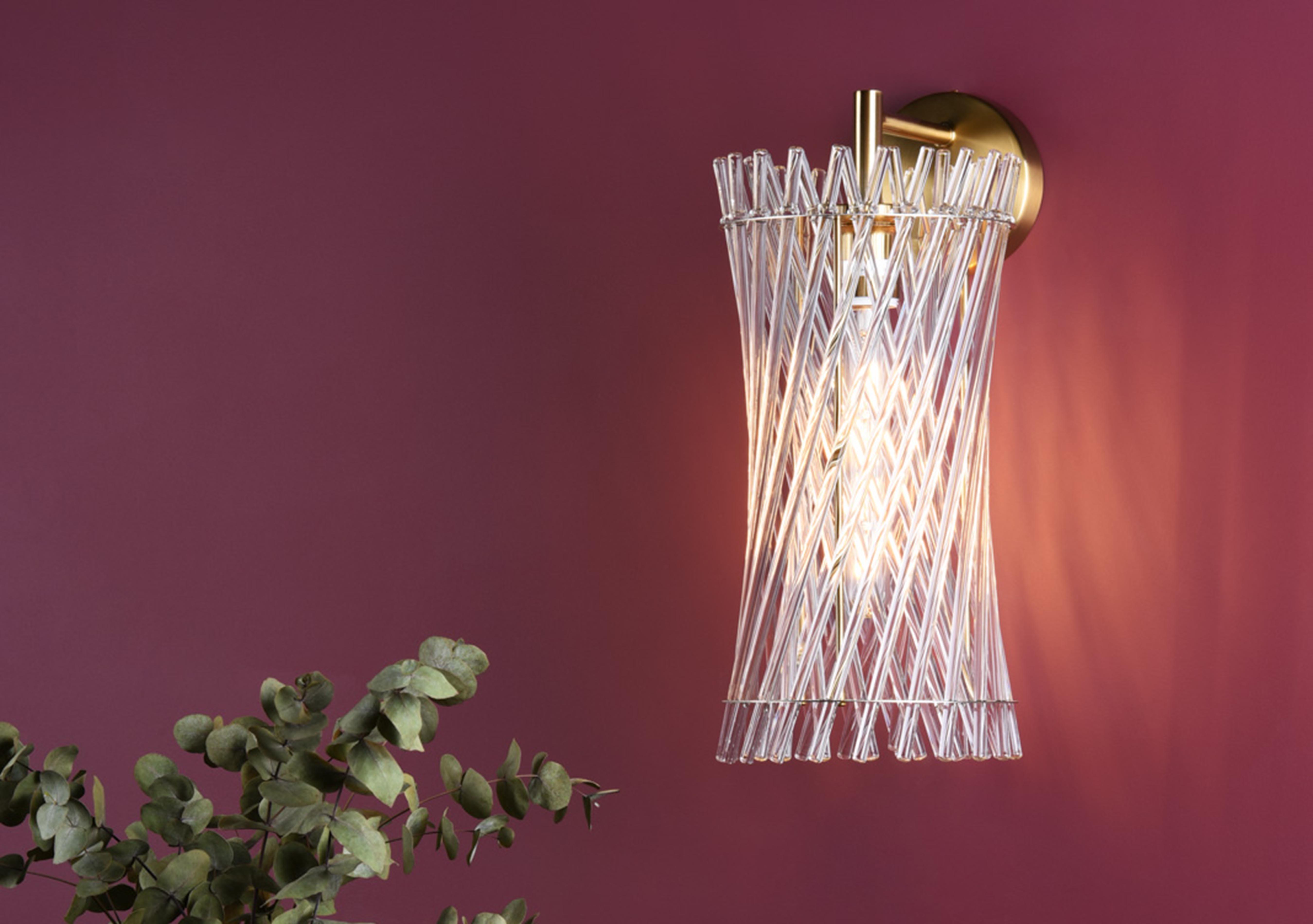 Lorian Glass 1 Light Wall Light in  on Furniture Village