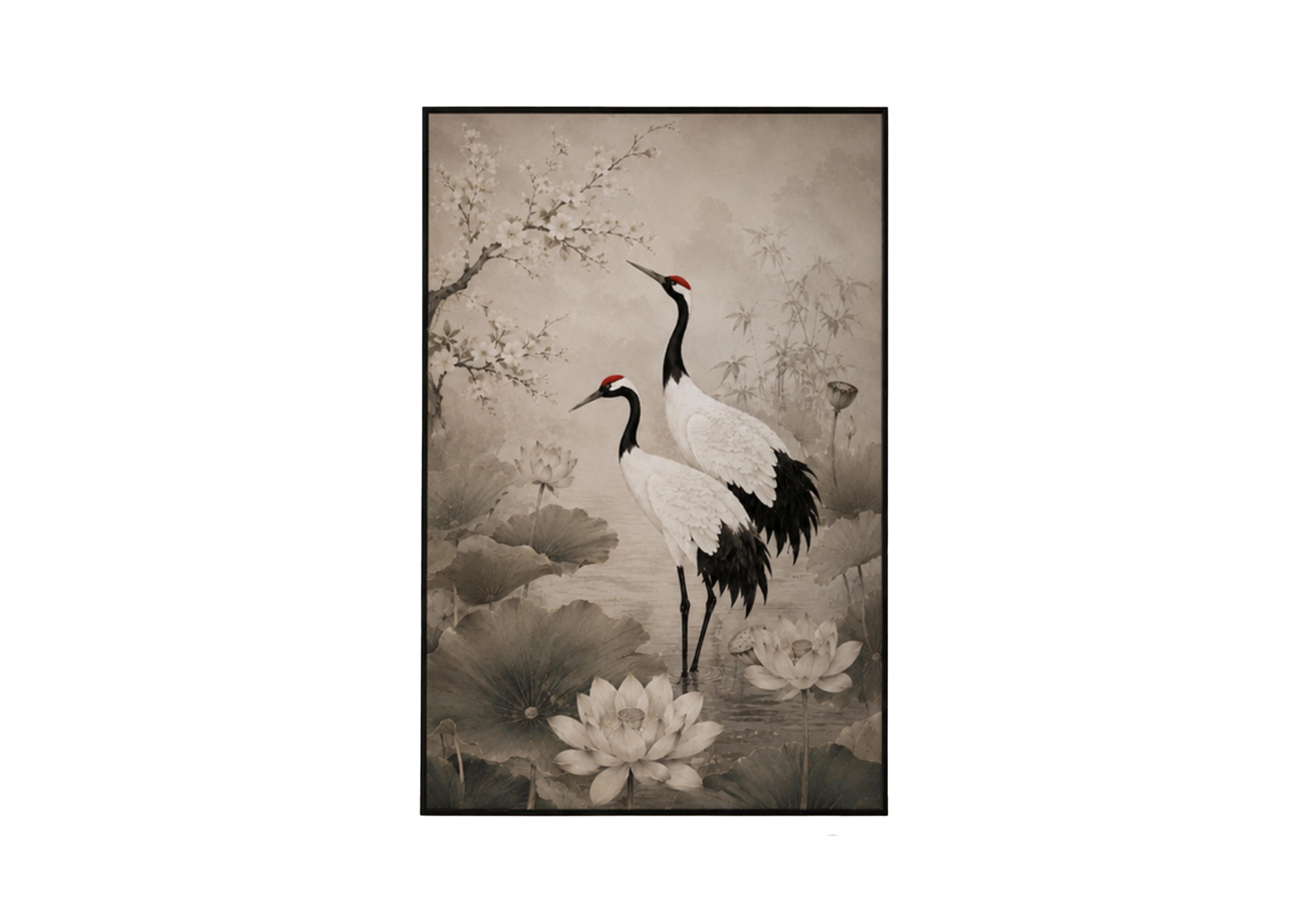 Lotus Garden 2 Framed Velvet Canvas in  on Furniture Village