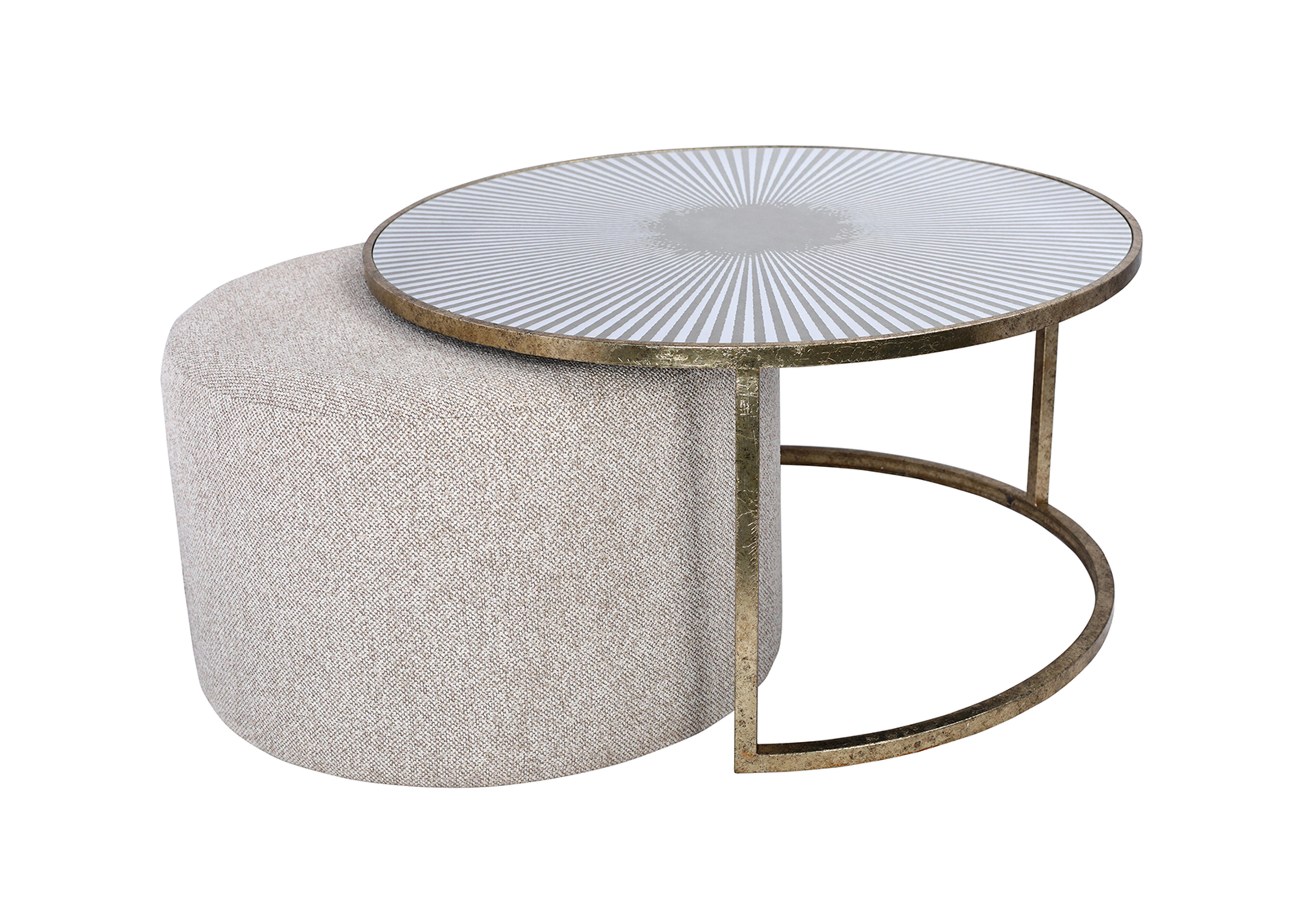 Lucille Coffee Table and Pouffe in  on Furniture Village