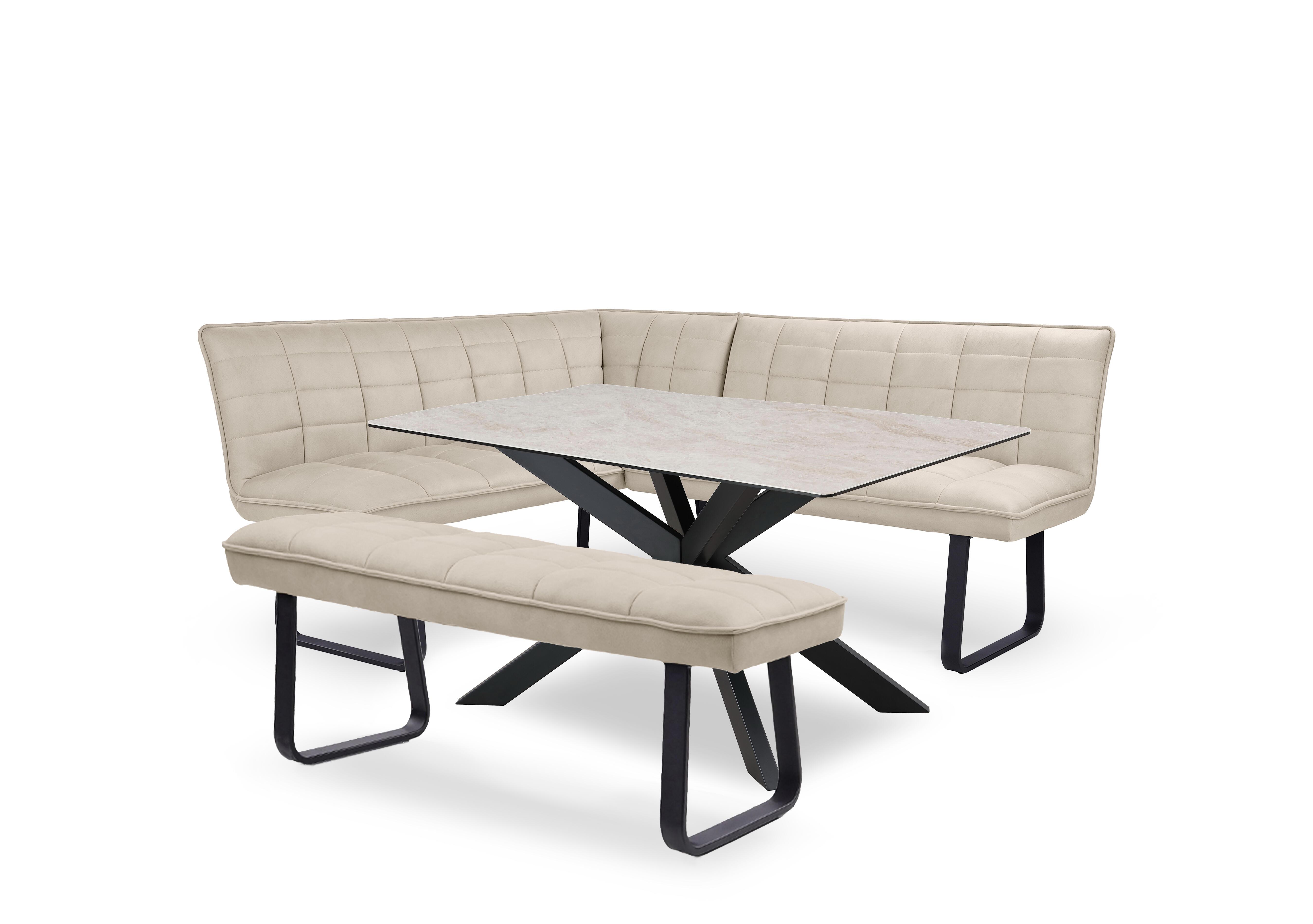 Luno Fixed Dining Table, Left Hand Facing Corner Dining Bench and Low Dining Bench in  on Furniture Village